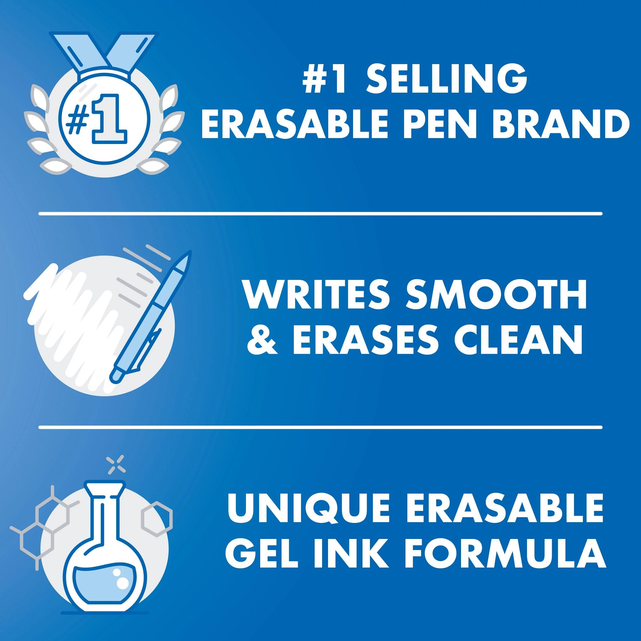 PILOT FriXion Clicker Erasable, Refillable & Retractable Gel Ink Pens, Fine Point, Black Ink, 3-Pack (31464)