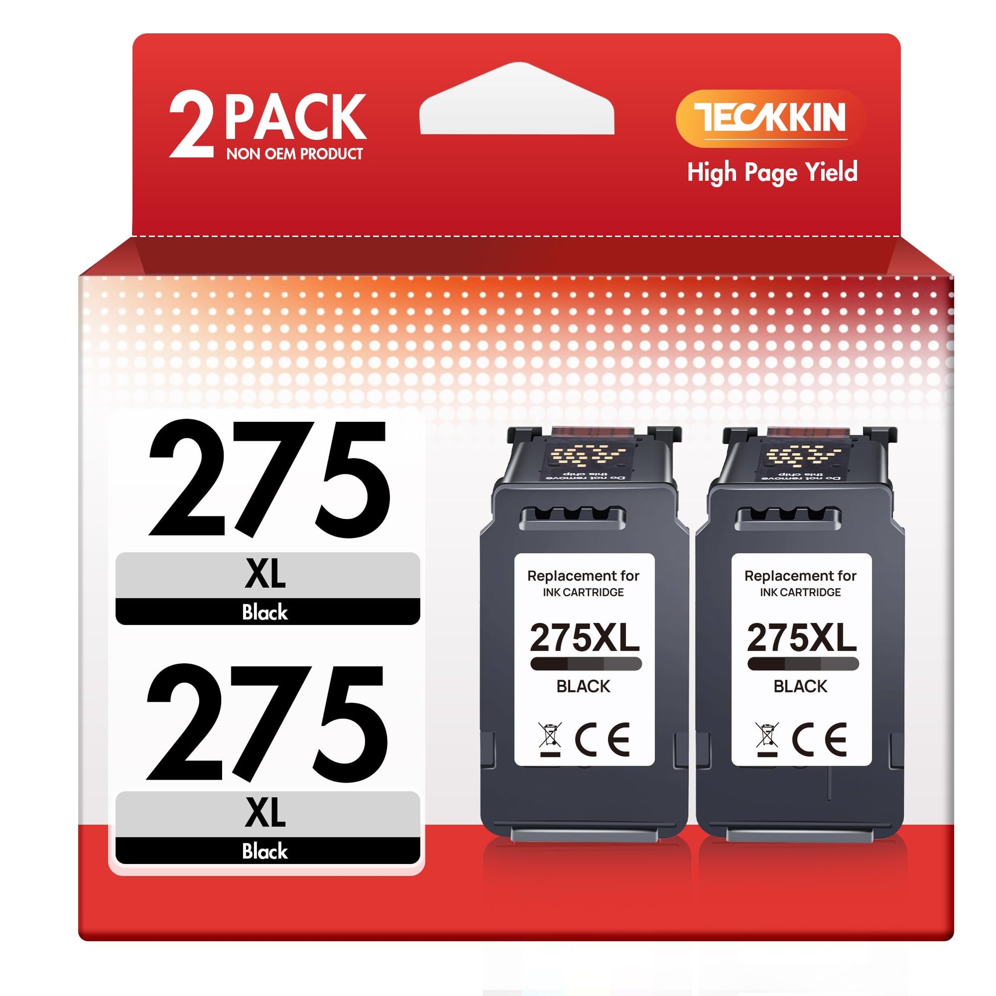 TECKKIN Remanufactured 65XL Ink Cartridge High Yield Replacement for HP Ink 65 65XL for HP DeskJet 3755 3772 3700 3752 3722 2600 2622 2652 Envy 5055 5000 5070 5014 5052 Printer (1 Black, 1 Tri-Color)