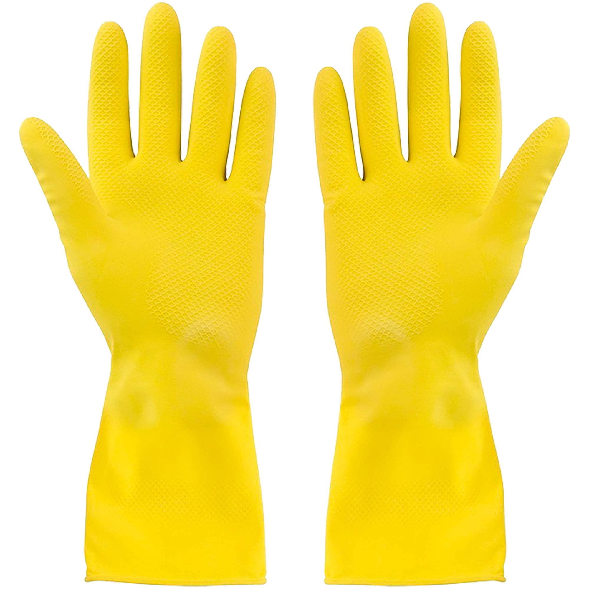 SteadMax 3/6 Pairs Cleaning Gloves, Reusable Natural Rubber Dish Gloves, Waterproof Latex Non-Slip Dishwashing Gloves for Kitchen and Household (Large, 3 Pack)