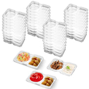 VTMCUI 20 PCS Snack Containers with Lid, Leakproof Dipping Containers with 2 Compartments,Reusable Snack Pack Containers, Portion Control Condiment Container