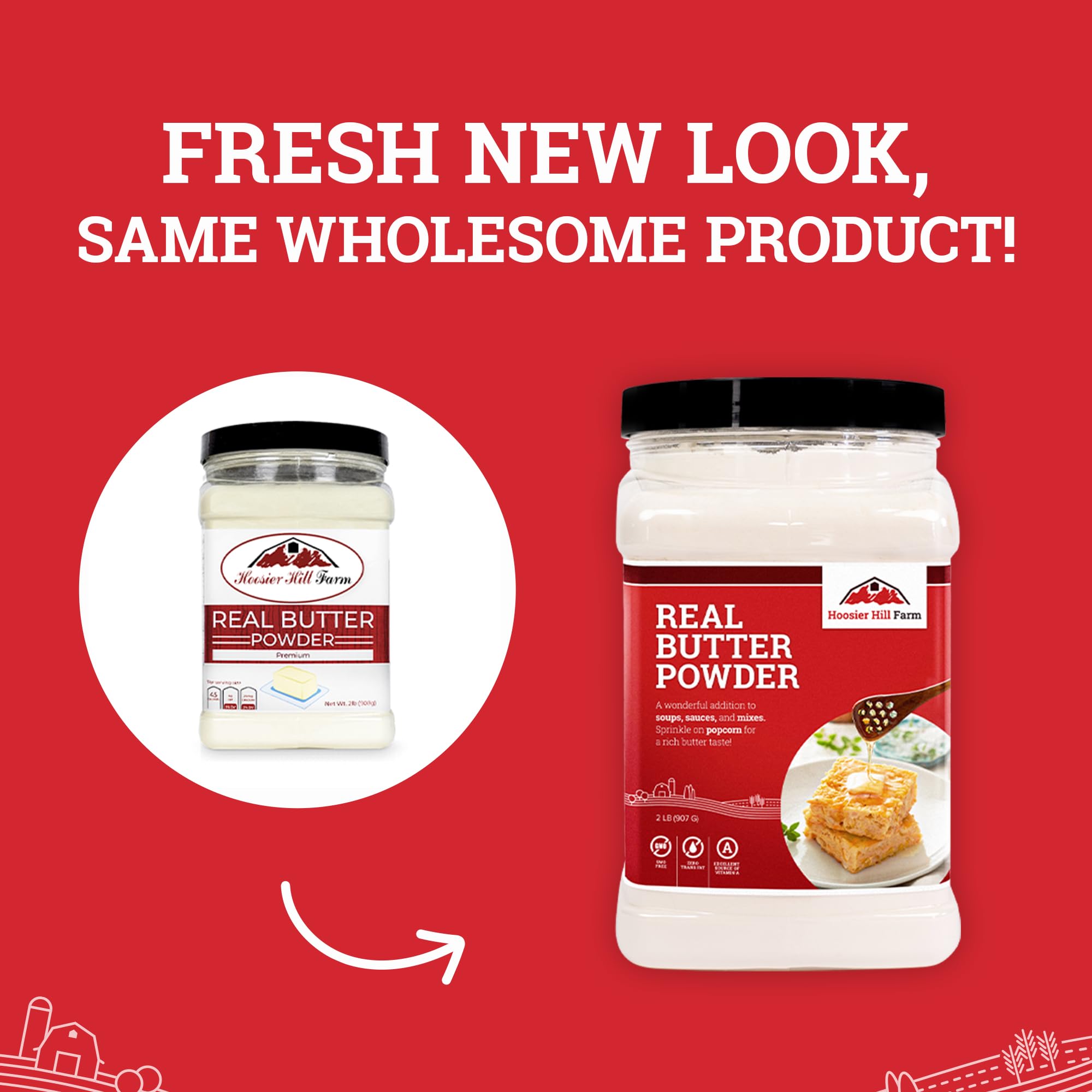 Hoosier Hill Farm Real Butter Powder, 1LB (Pack of 1)