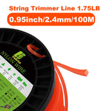 Viabrico String Trimmer Line, Square Orange Heavy Duty Weed Eater String, Premium Nylon Universal 0.095" x 1.7LB, 330Foot