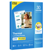 KTRIO Laminating Sheets, Hold 8.5 x 11 inches Sheets, 30 Pack, 3 Mil Clear Thermal Laminate Pouches for Laminator, 9 x 11.5 inch Lamination Paper for School, Home & Office
