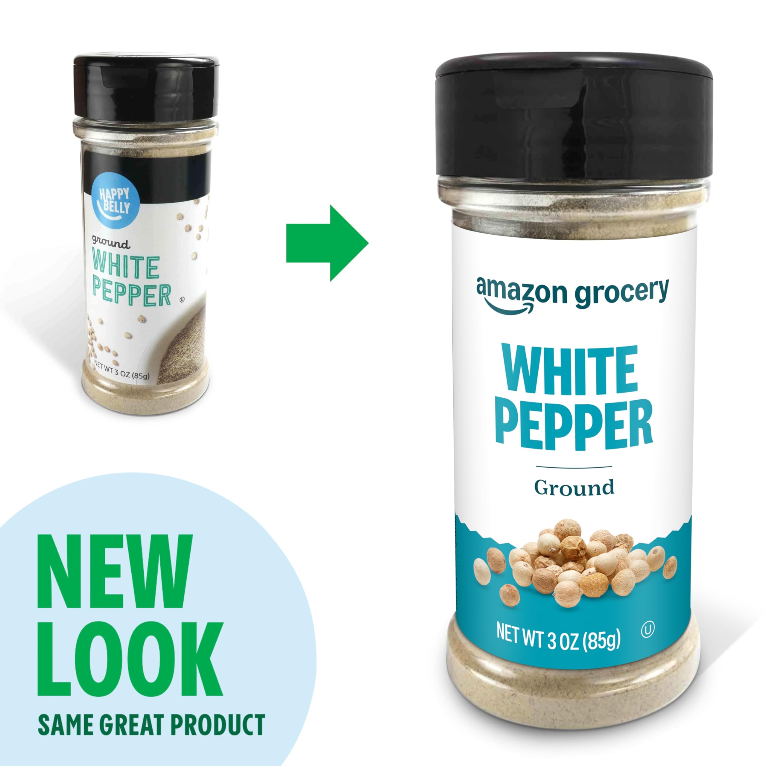 Amazon Grocery, Ground White Pepper, 3 Oz (Previously Happy Belly, Packaging May Vary)