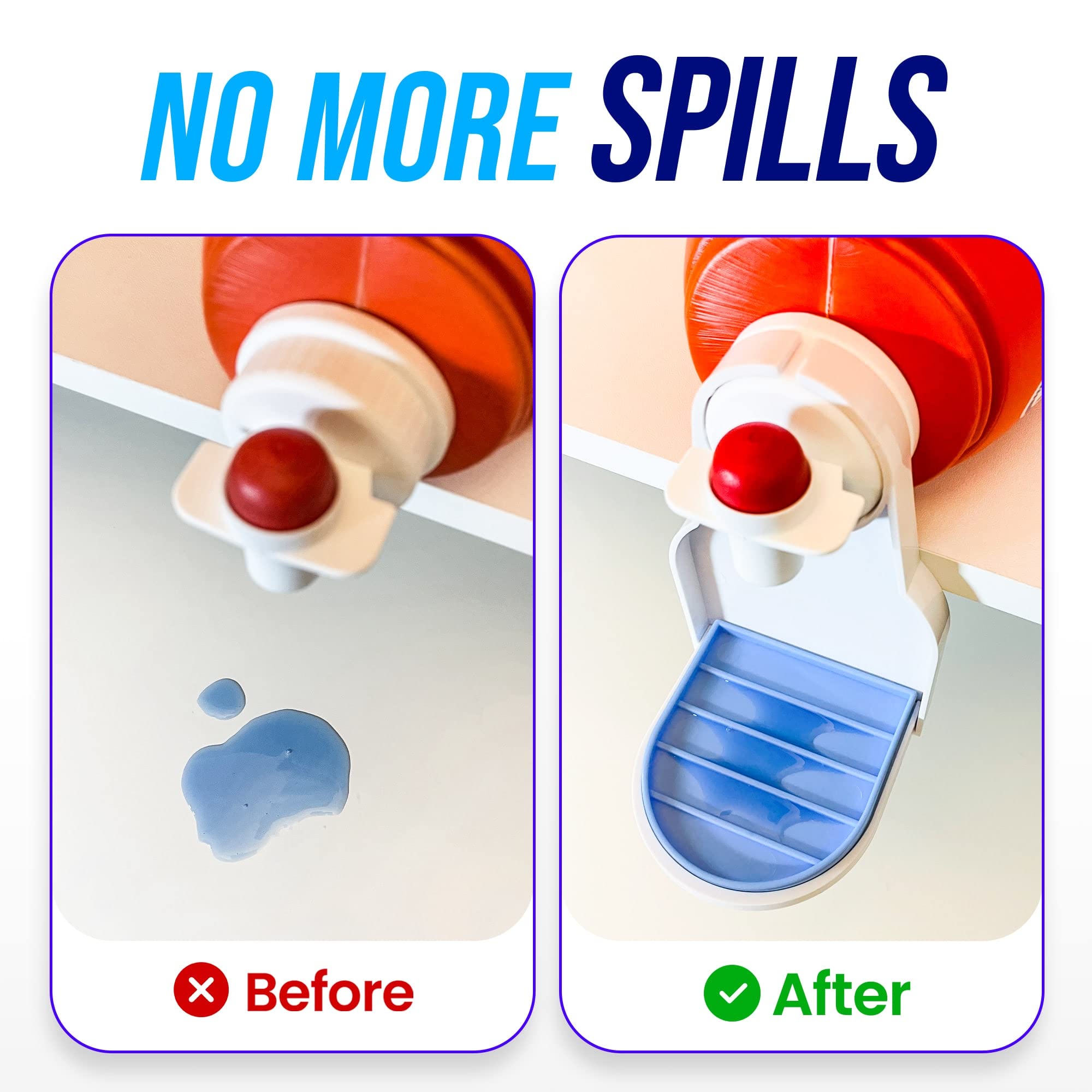 Simplation [2 Pack] Laundry Detergent Cup Holder, Detergent Drip Catcher (Upgraded Drip Tray), No More Mess or Leaks, Grip Style