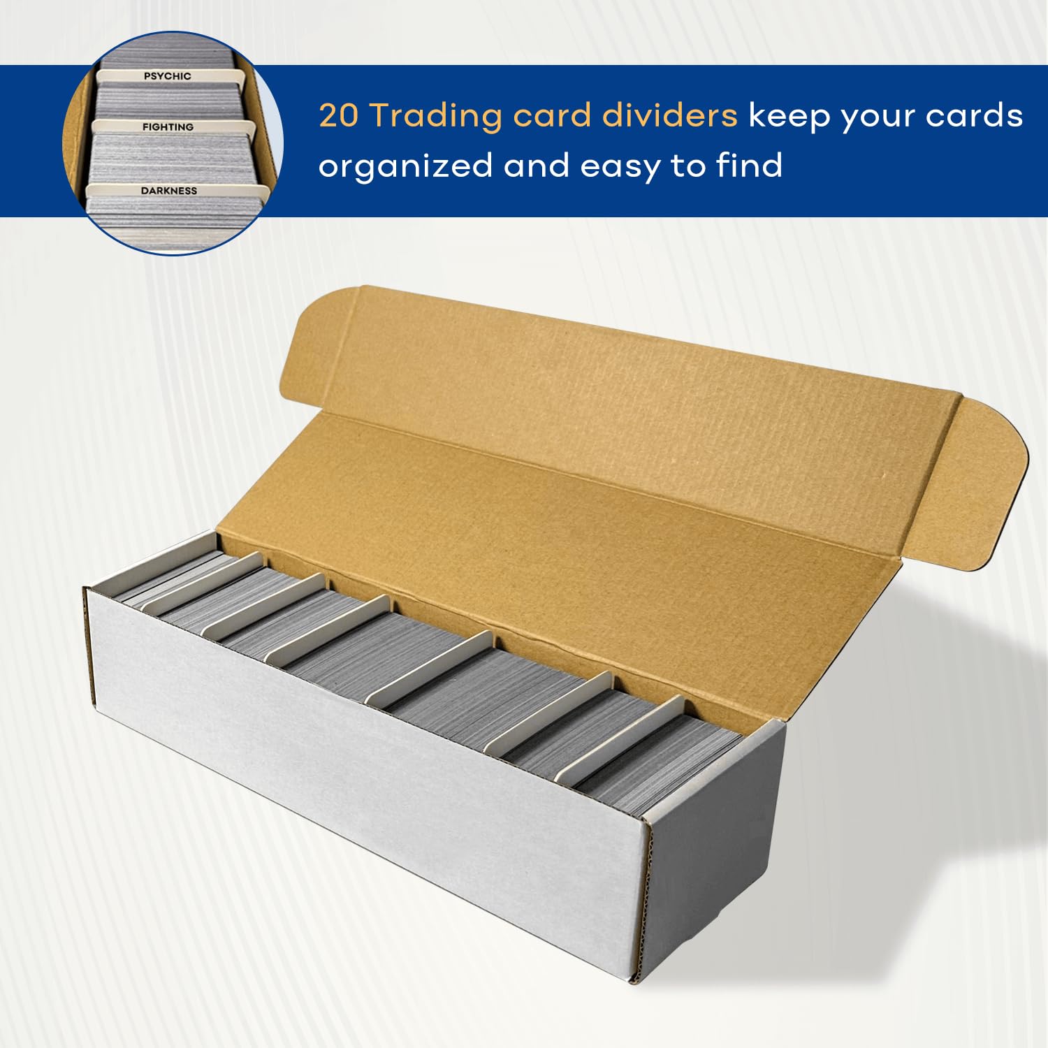 Fageverld Trading Card Storage Box, Mtg Storage Box with Dividers, Cardboard Collector Box for TCG, Baseball Sports Cards, 6 Count