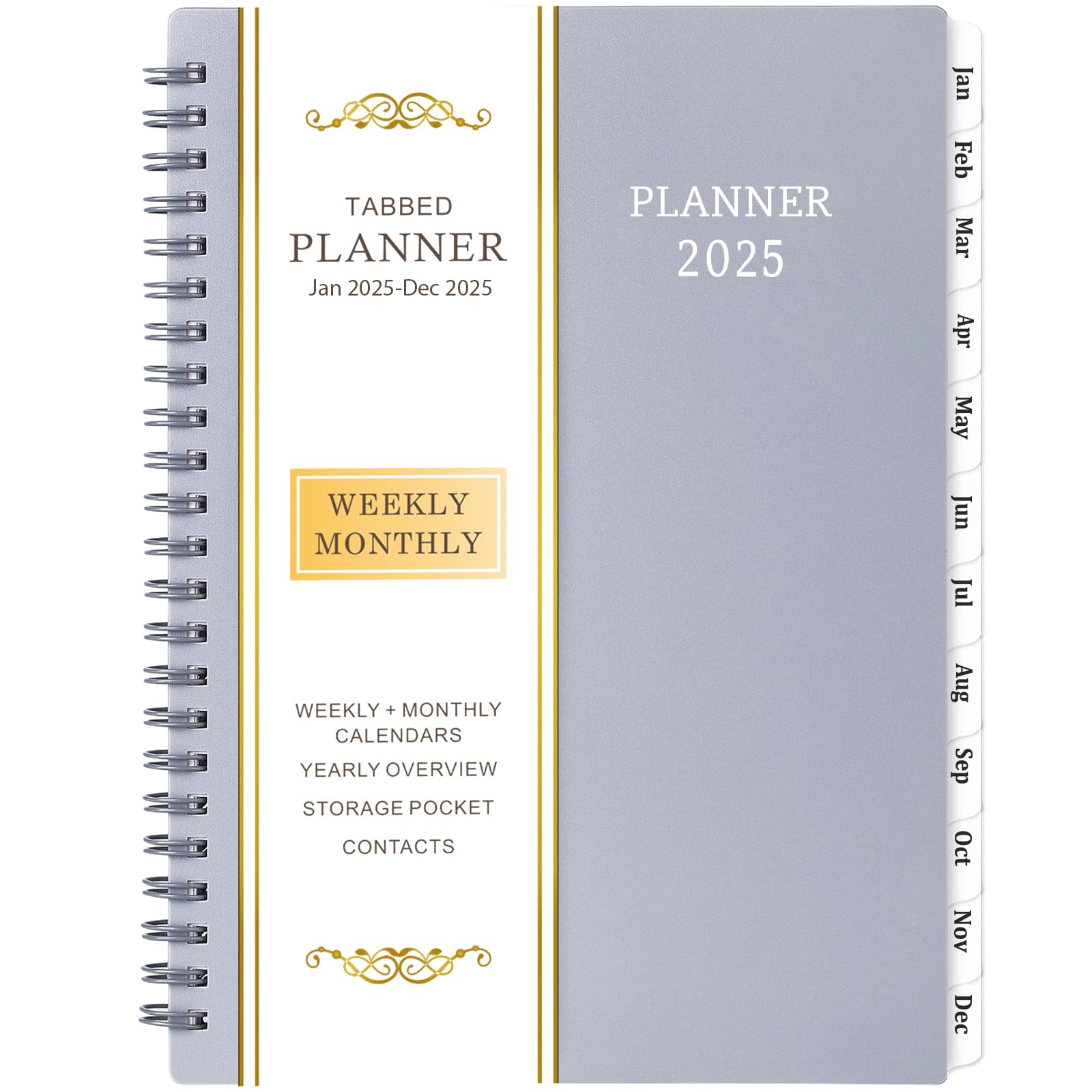 2025 Planner - Jan 2025 - Dec 2025, Planner 2025, 2025 Planner Weekly and Monthly, 6.25" ÃÂ 8.3", Tabs, Inner Pocket, Strong Twin-Wire Binding, Improving Your Time Management Skill