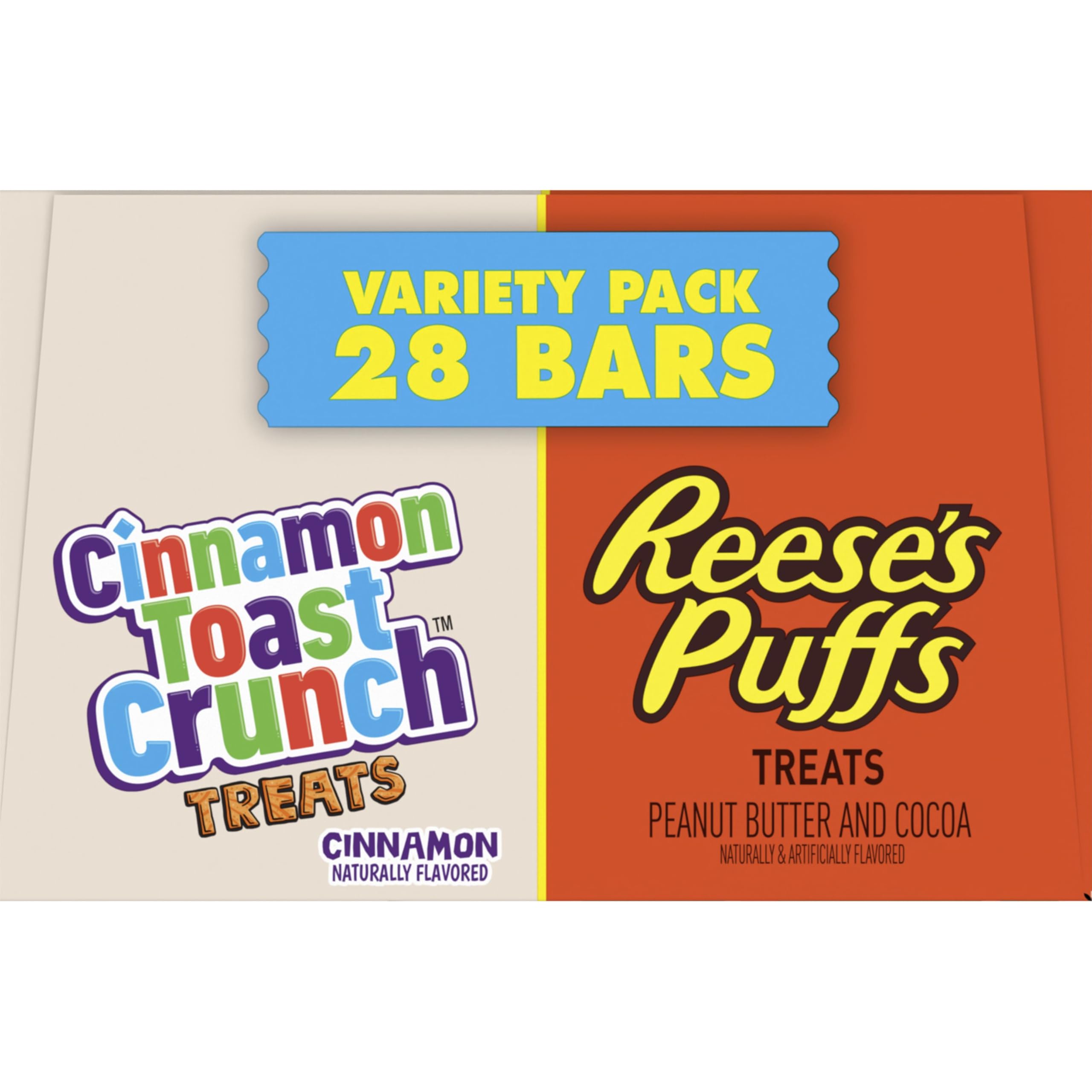 Cinnamon Toast Crunch and REESE'S Puffs Cereal Treat Bars Variety Pack, Snack Bars, 28 Ct, 23.8 oz