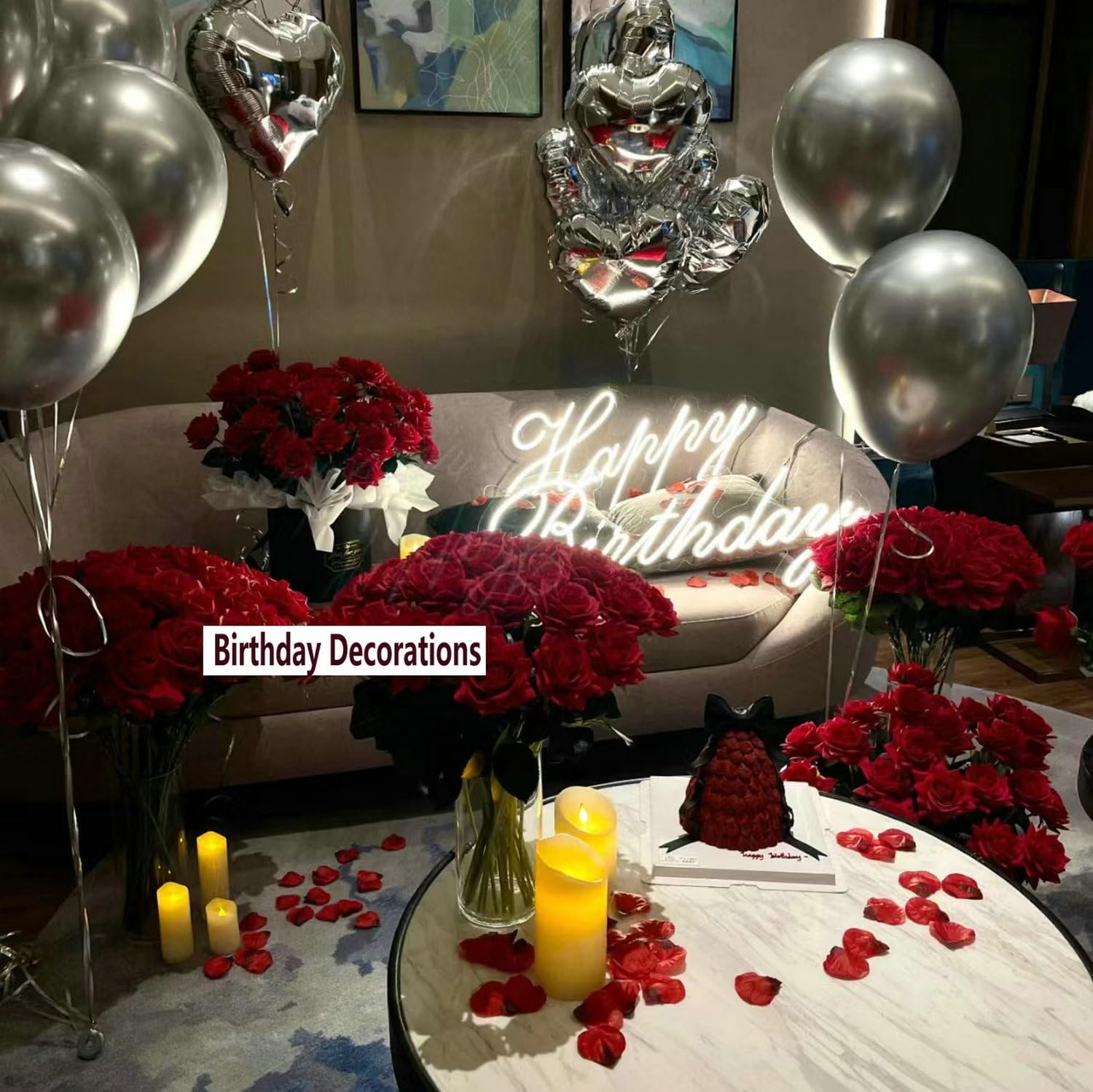 CODE FLORIST 2200 PCS Dark-Red Silk Rose Petals for Romantic Night,Wedding,Proposal Anniversary Flower Decorations