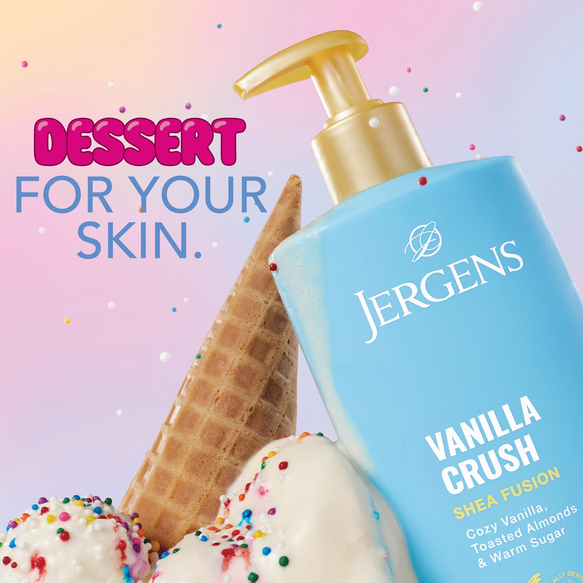 Jergens Shea Fusion Vanilla Crush Body Lotion, Moisturizer with Shea Butter & Vitamin E, 14 Fl Oz
