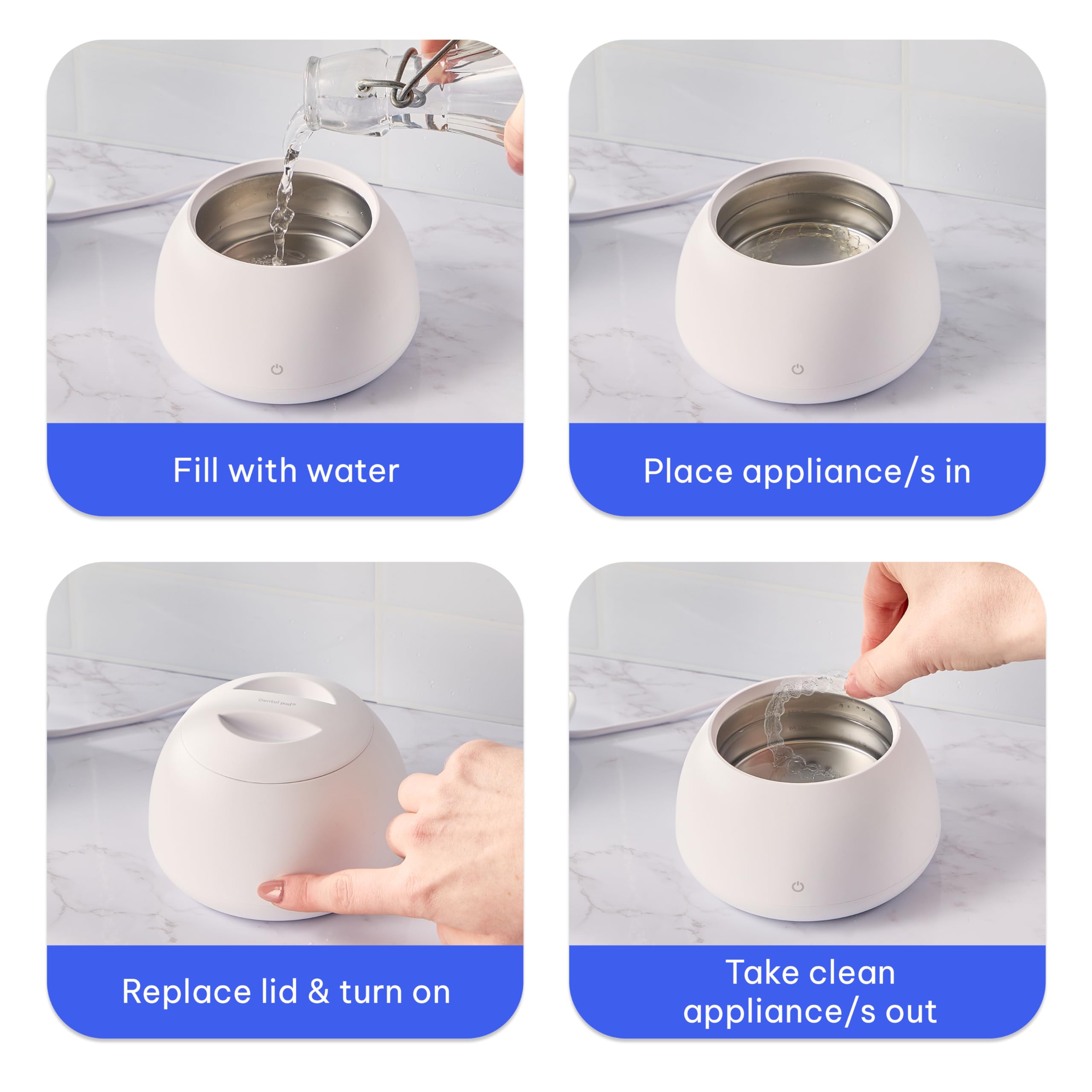 Zima Dental Pod: Ultrasonic Retainer Cleaner. The Original Retainer Cleaner Machine, Aligner Cleaner, Nightguard Cleaner, Mouthguard Cleaner, Denture Cleaner. Ultrasonic Cleaner For Oral Dental Care