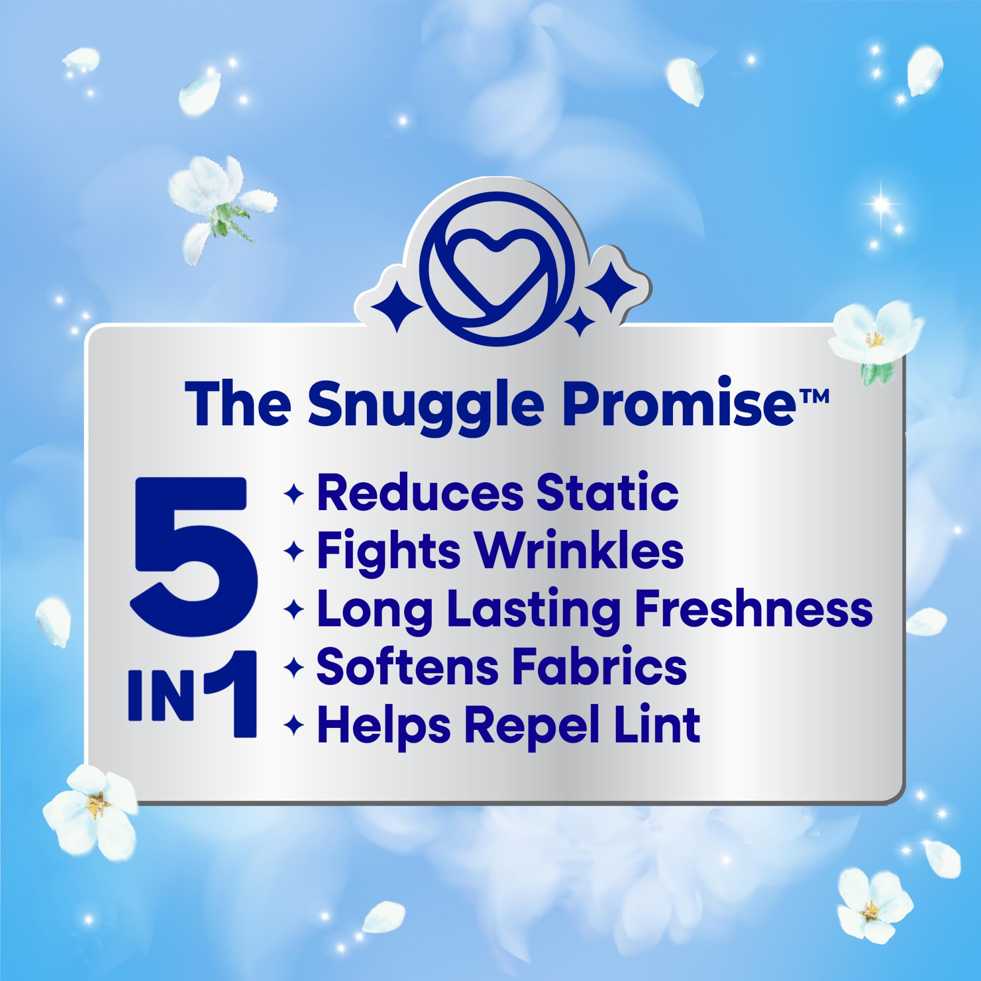 Snuggle Dryer Sheets, Long Lasting Fresh and Clean Scent, Laundry Fabric Softener, Control Static, Reduce Wrinkles, HE Safe, 200 Count