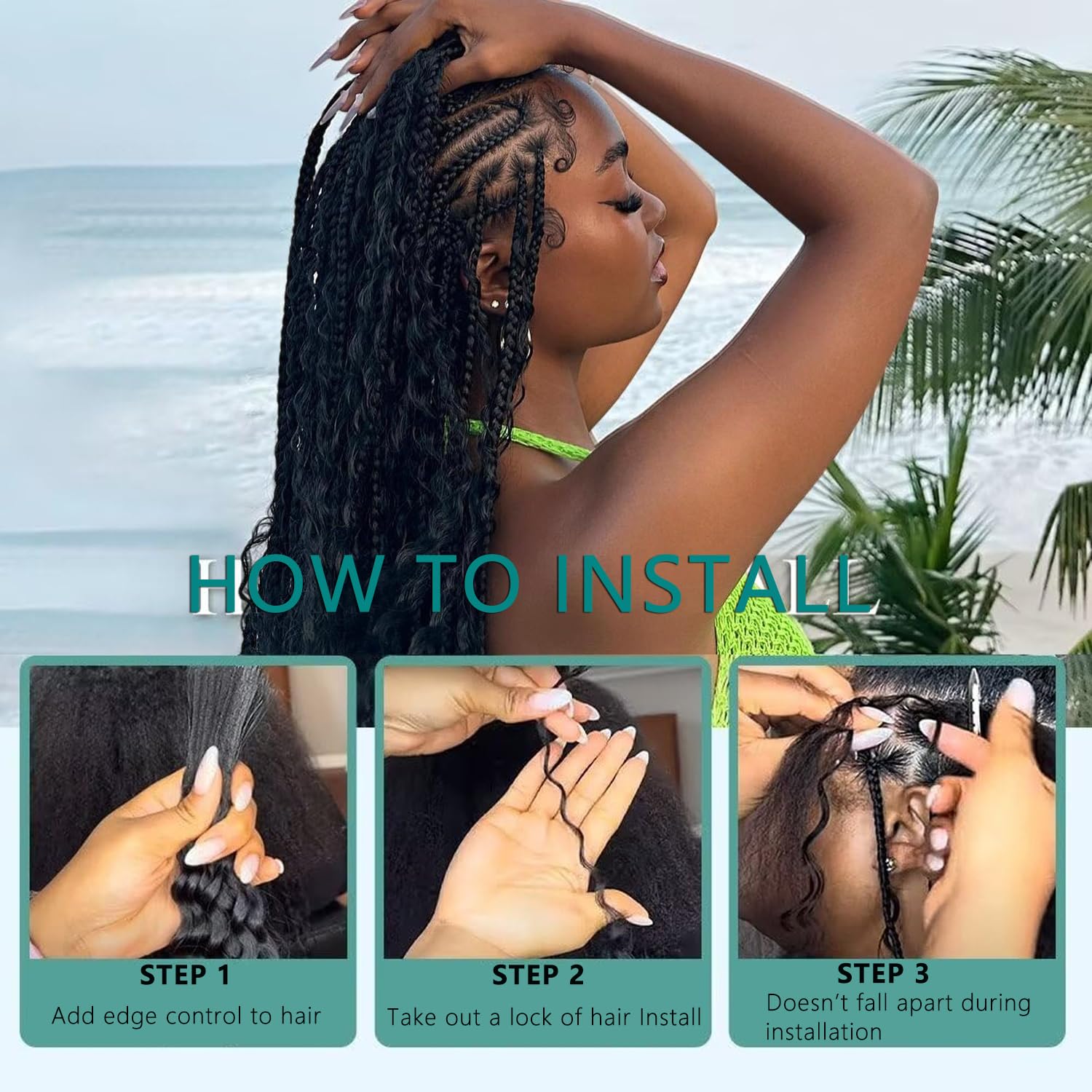 Human Braiding Hair for Boho Braids 110g 20 Inch Deep Water Wave Bulk Human Hair for Braiding No Weft 12A Wet and Wavy Curly Human Hair Extensions 2 Bundles/Pack Natural Color