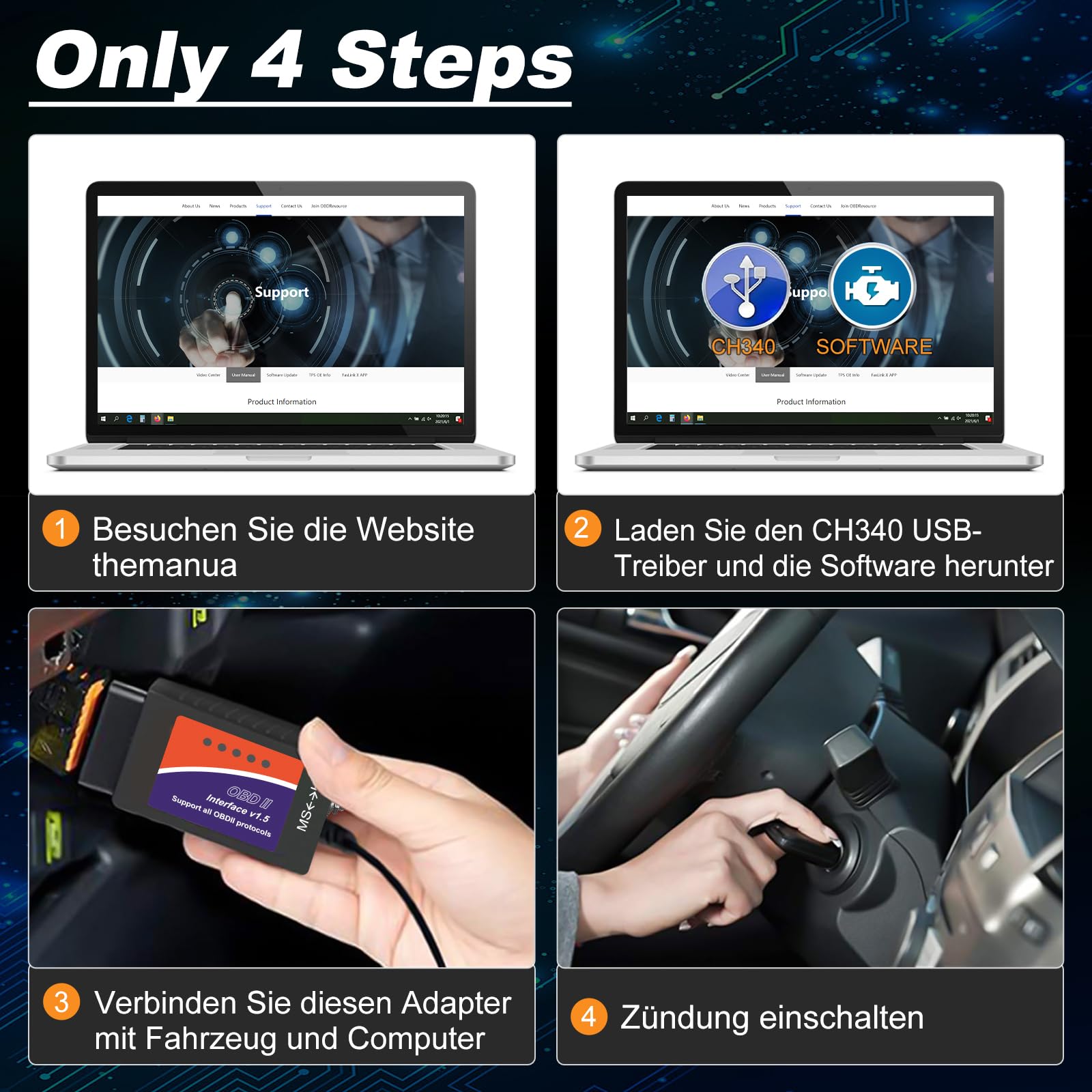 ELM327 USB Adapter OBD2 Scanner for Windows, ELMconfig FoCCCus Diagnostic Scan Tool with MS-Can/HS-Can Switch for Ford Lincoln Mazda Mercury Series Vehicles