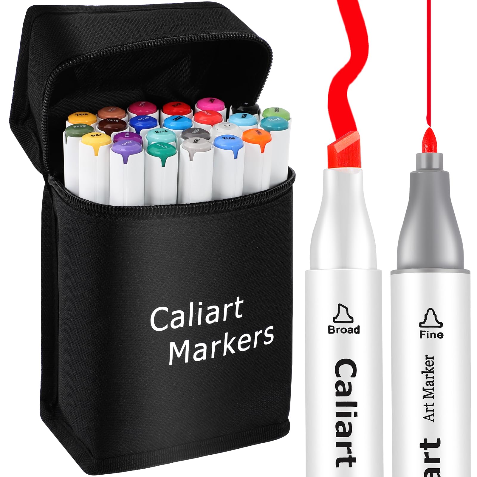 Caliart Markers, 121 Colors Dual Tip Art Markers Sketch Pens, Easter Basket Stuffers for Kids Teens Toddler, Permanent Alcohol Based Markers for Adult Book Eggs Decorations Gift Drawing Supplies Kit