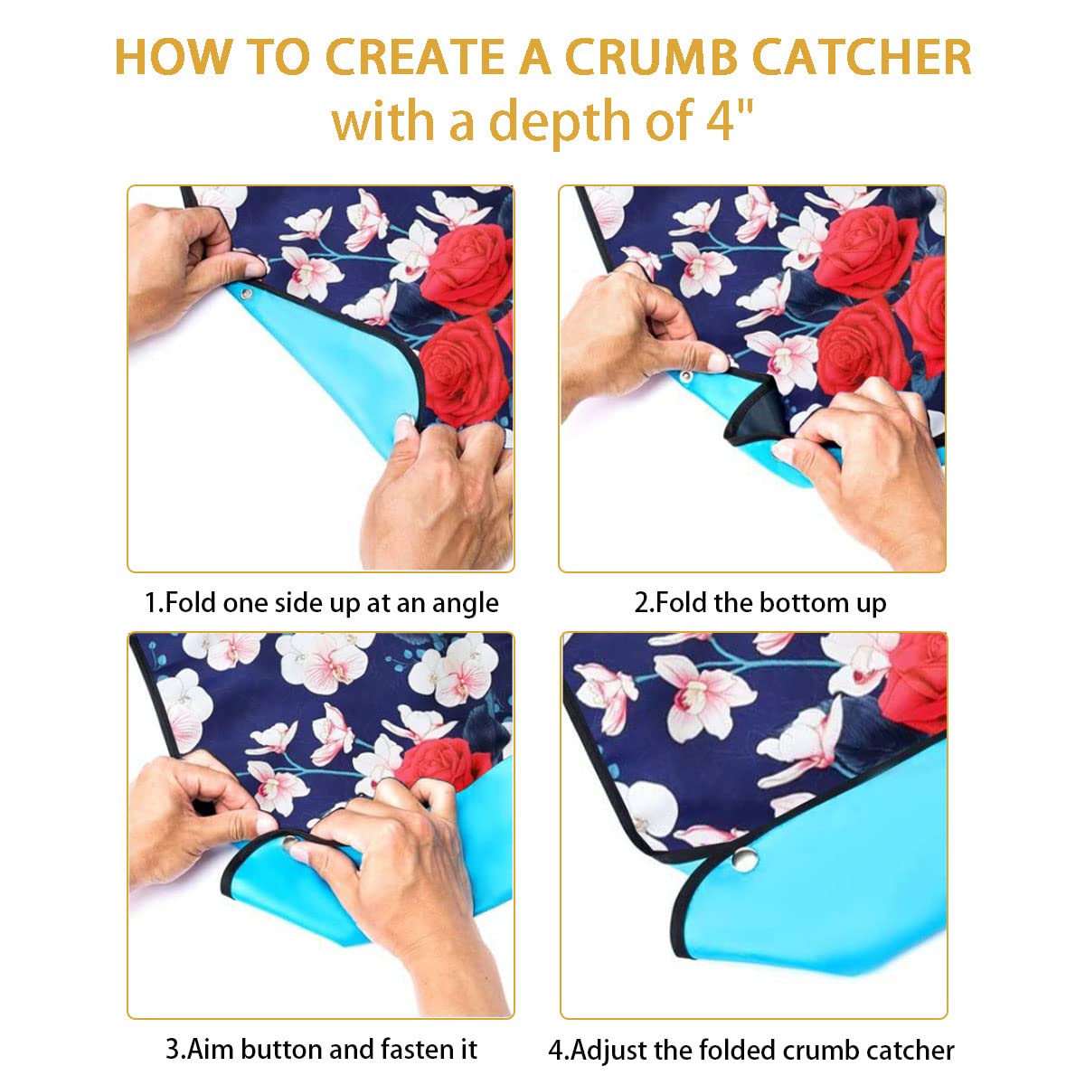 Pafusen 3 Pack Adult Bibs for Women, Reusable Adult Bibs for Eating with Optional Crumb Catcher, Waterproof Washable Dining Clothing Protector, Gifts for Women/Mom
