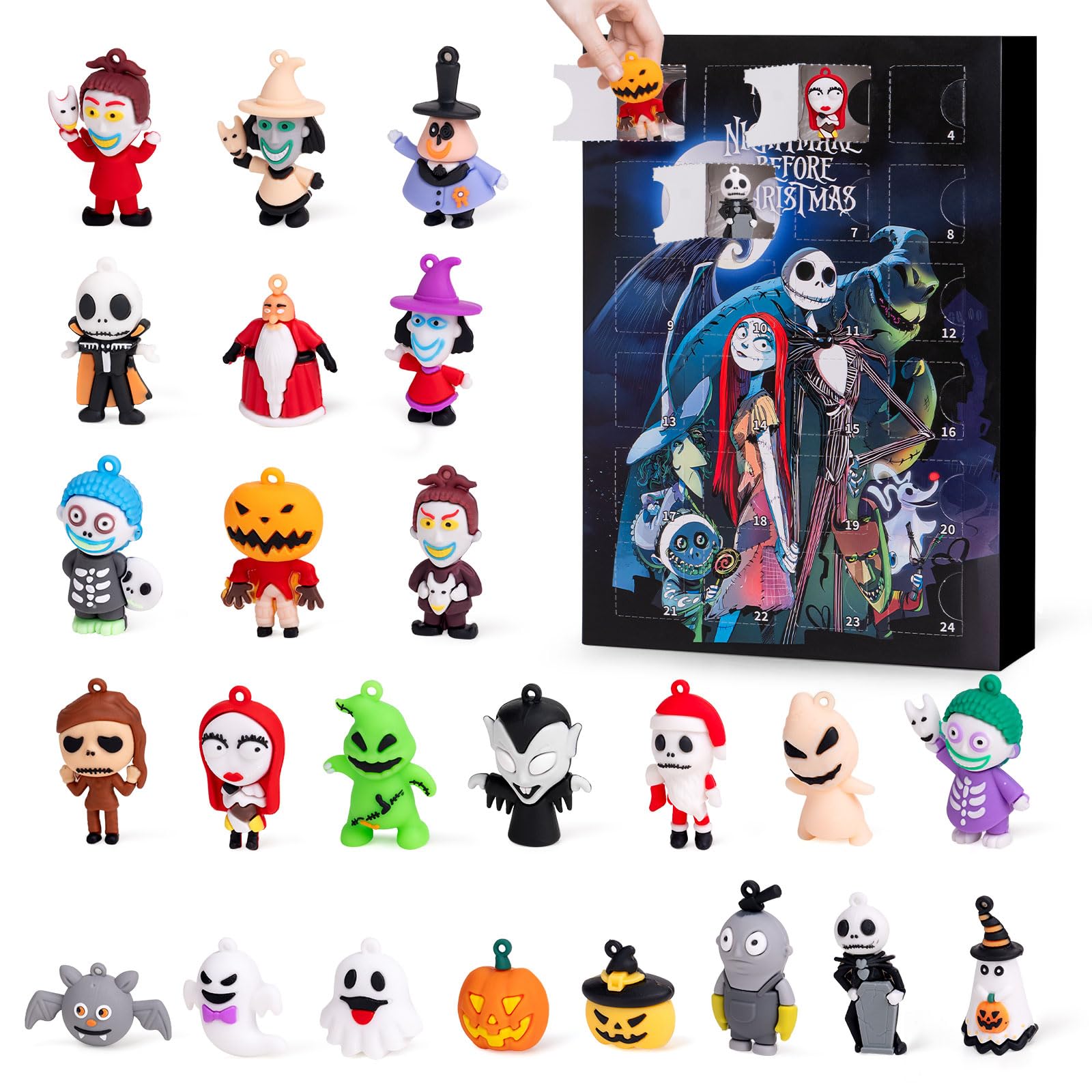 Halloween Advent Calendar 2025,Advent Calendar,with 24 Collectible for Kids Adult Teens,Halloween Countdown Calendar,Ornaments Decorations Gifts