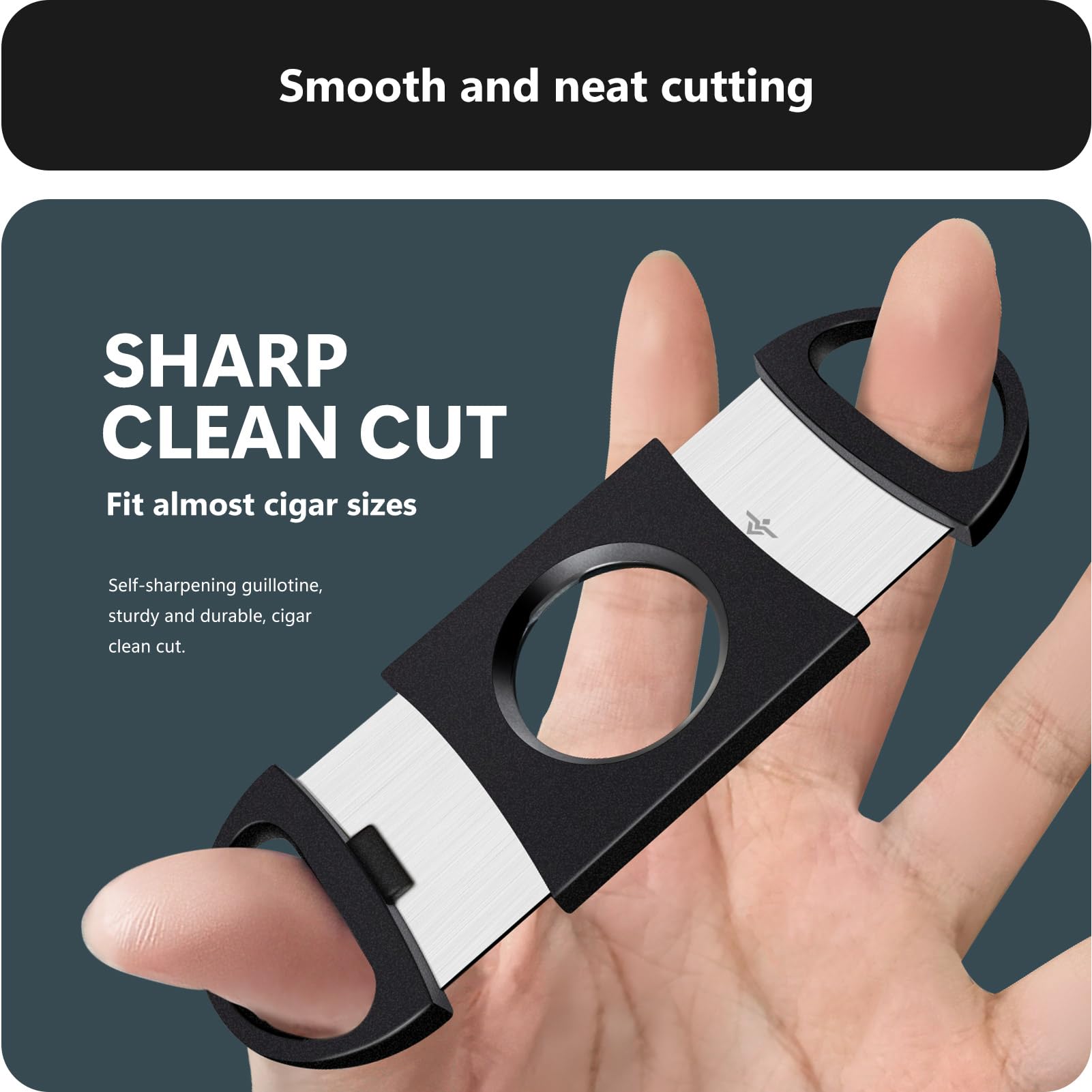 roygra Cigar Cutter Set (10 Pack), Enlarged 65 Ring Fit Almost Cigars, Guillotine Double Blade, Cigar Accessories for Men, Plastic Smoking Accessories Tool, Portable Sharp Clean Cut - Black