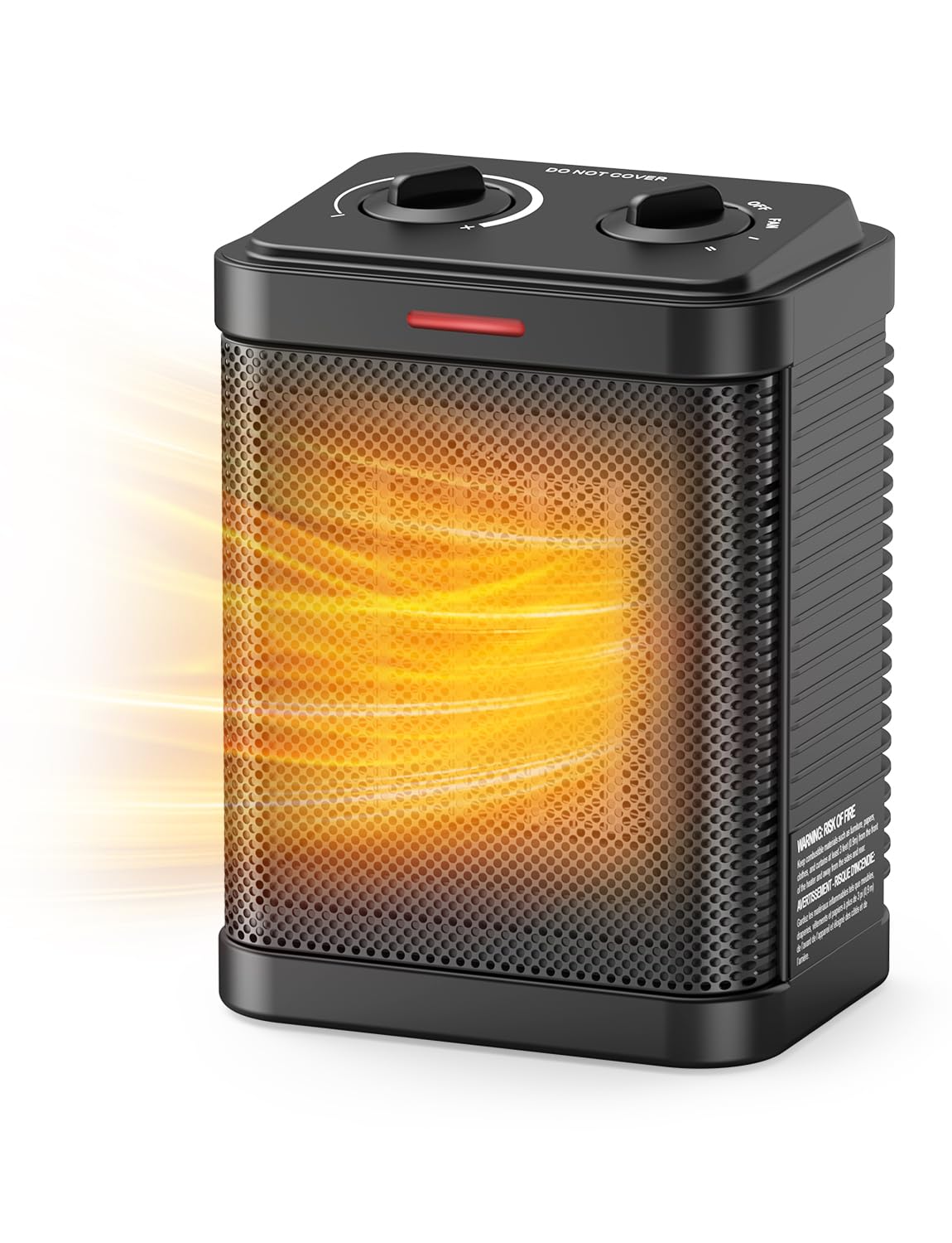 1500W/900W Space Heater, Small Space Heater for Indoor Use, PTC Ceramic Space Heater with Thermostat, 3 Modes, Safety Quiet Heating, Multiple Protection, Portable Heater for Office Room Desk Use