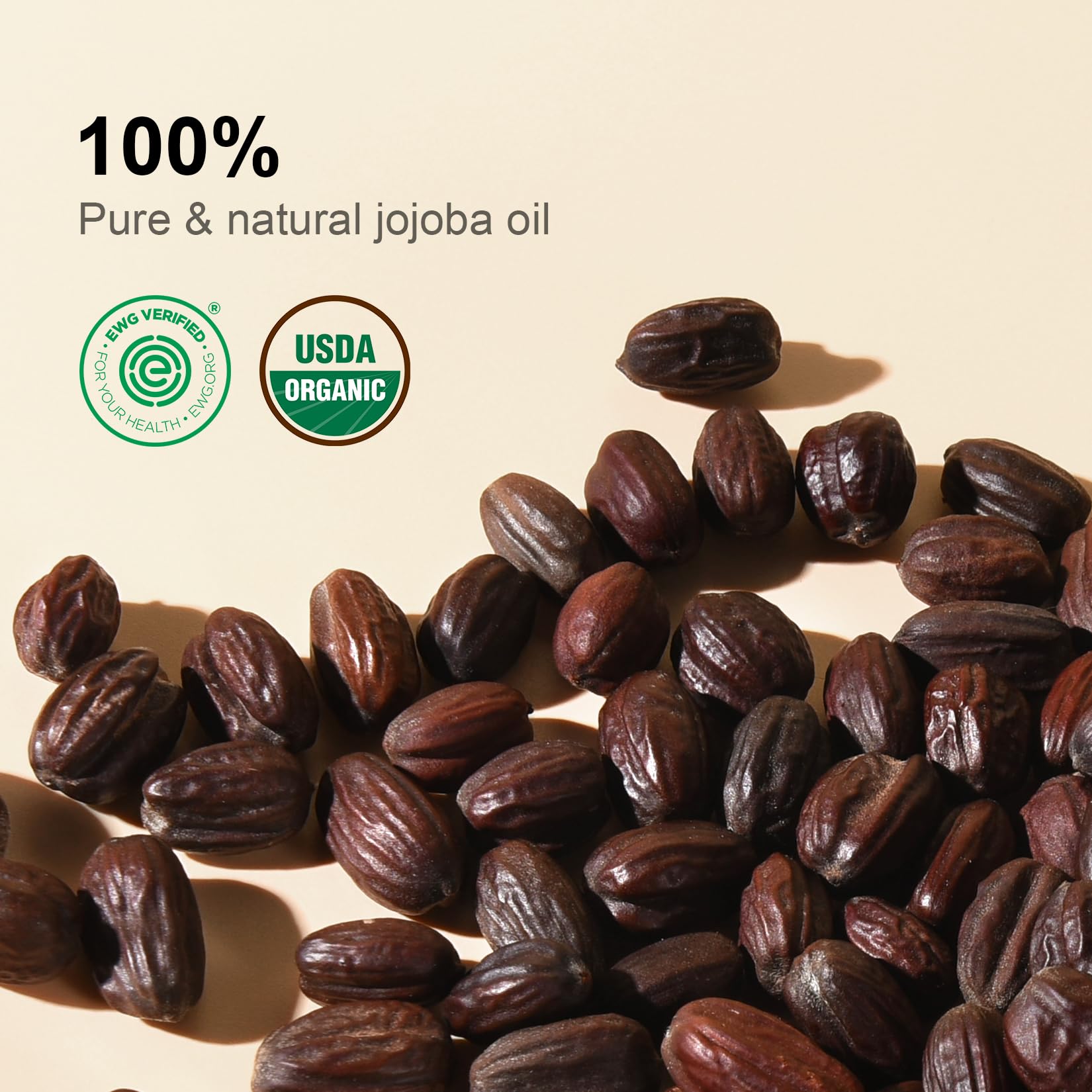 Yoken Pure Jojoba Oil Organic USDA Certified 16 fl oz, 100% Natural Jojoba Oil for Hair, Skin & Face, Cold Pressed Unrefined, Deeply Moisturizing Body Carrier Oils for Essential Oils Mixing