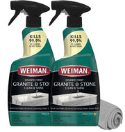Weiman Disinfectant Granite Daily Clean & Shine (2 Pack with Polishing Cloth) Safely Clean Disinfect and Shine Granite Marble Soapstone Quartz Quartzite Slate Limestone Corian Laminate Tile Countertop