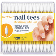 Fran Wilson NAIL TEES COTTON TIPS 120 Count - The Ultimate Nail Tool, Multi-Purpose Double-sided Swabs with Pointed Ends for Precise Touch-ups and the Perfect At-Home Manicure & Pedicure