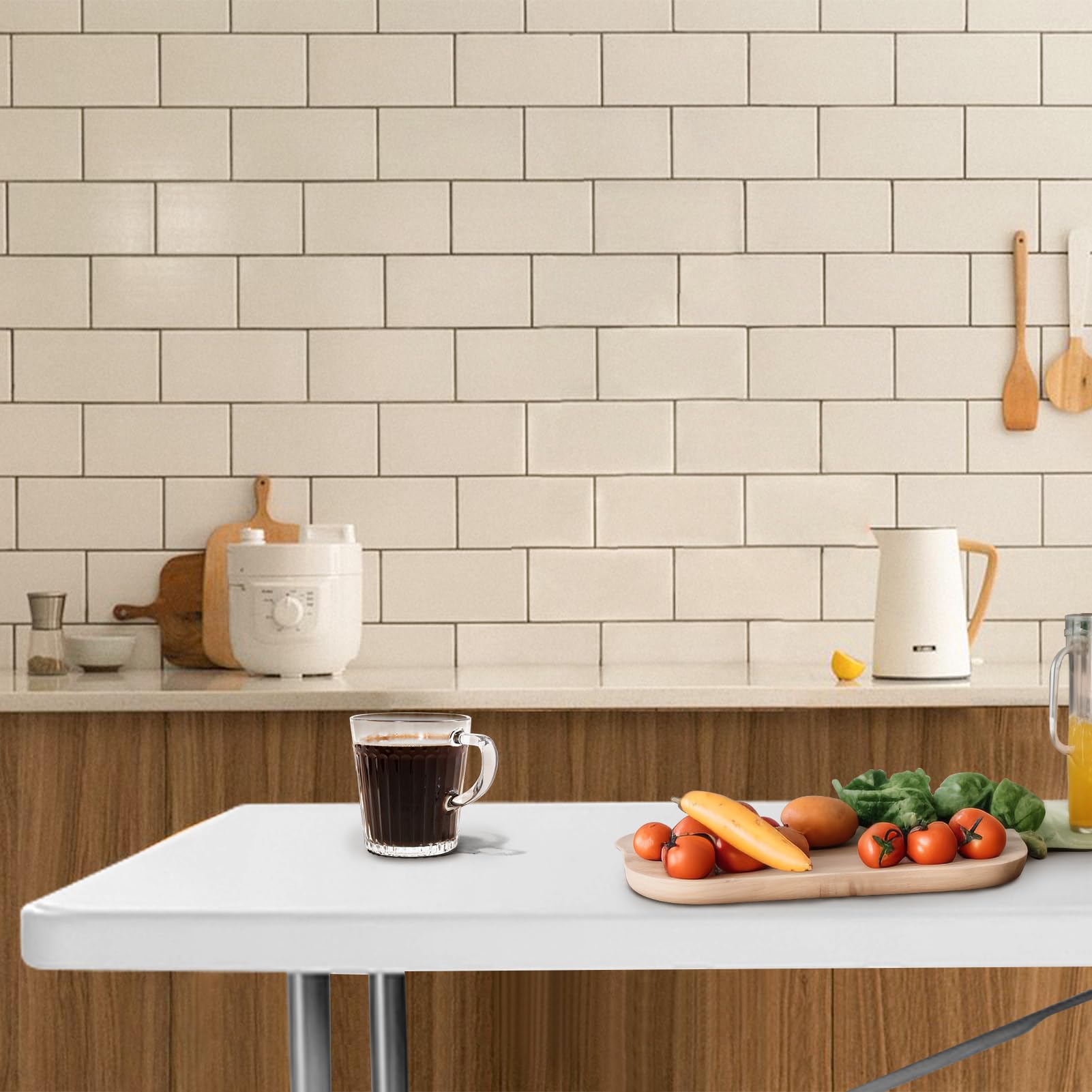 Byliable Folding Table 6ft Portable Heavy Duty Plastic Fold-in-Half Utility Foldable Table Plastic Dining Indoor Outdoor for Camping, Picnic and Party, White