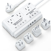 220v to 110v Travel Voltage Converter: International Universal Voltage Converter US to Europe Power Strip Plug Transformer - 2000W Electric Hair Dryer Step Down Outlet Converters for European UK EU