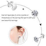 450PCS Earring Posts Stainless Steel Flat Pad,Hypoallergenic Stud Earrings with Butterfly and Rubber Bullet Earring Backs for Jewelry DIY Making Findings (Silver) (Silver)