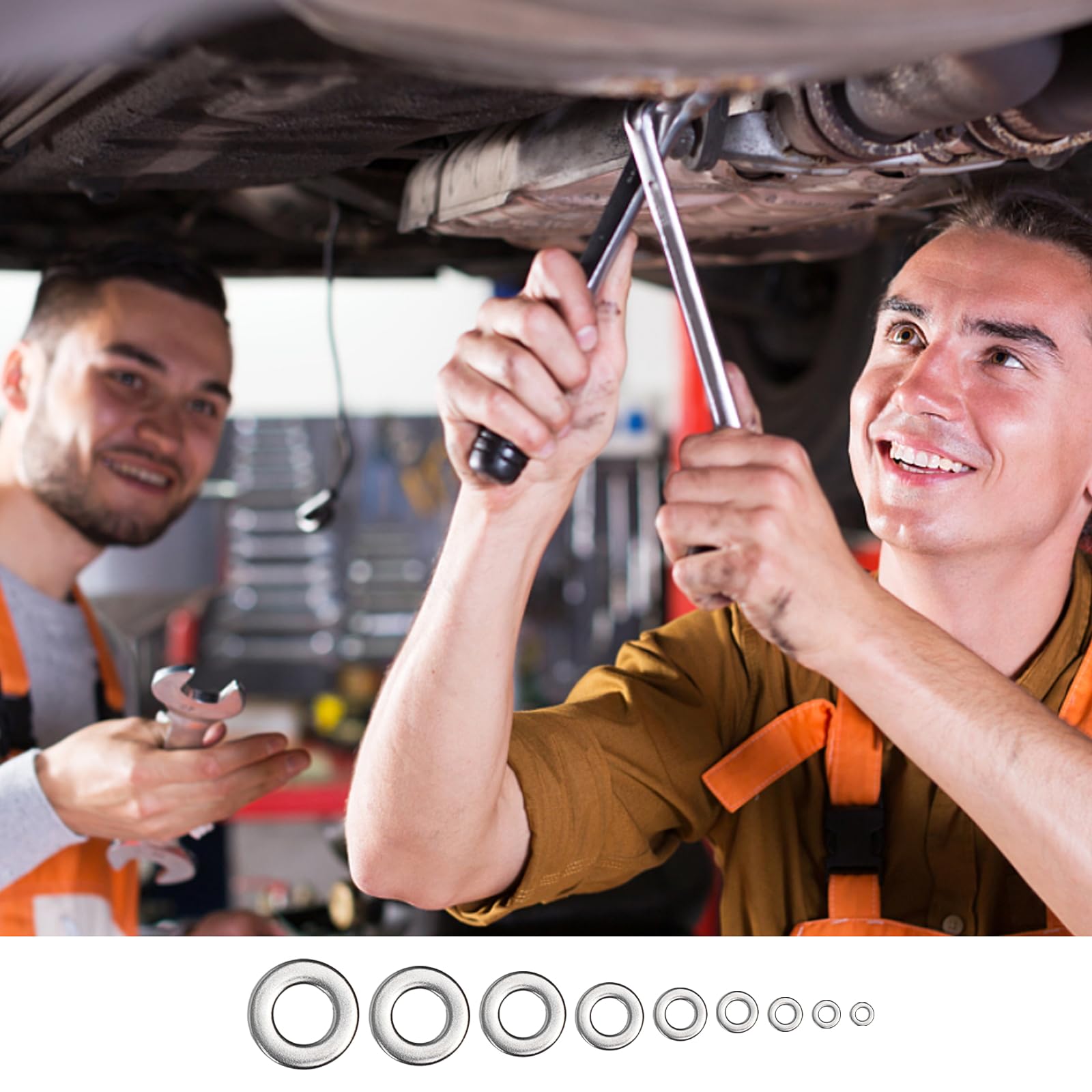 WEGOUP 900 Pcs Stainless Steel Flat Washers for Screws, 304 Stainless Steel, Assorted Sizes (M2 M2.5 M3 M4 M5 M6 M8 M10 M12) for Industrial Use, Washers for Bolts