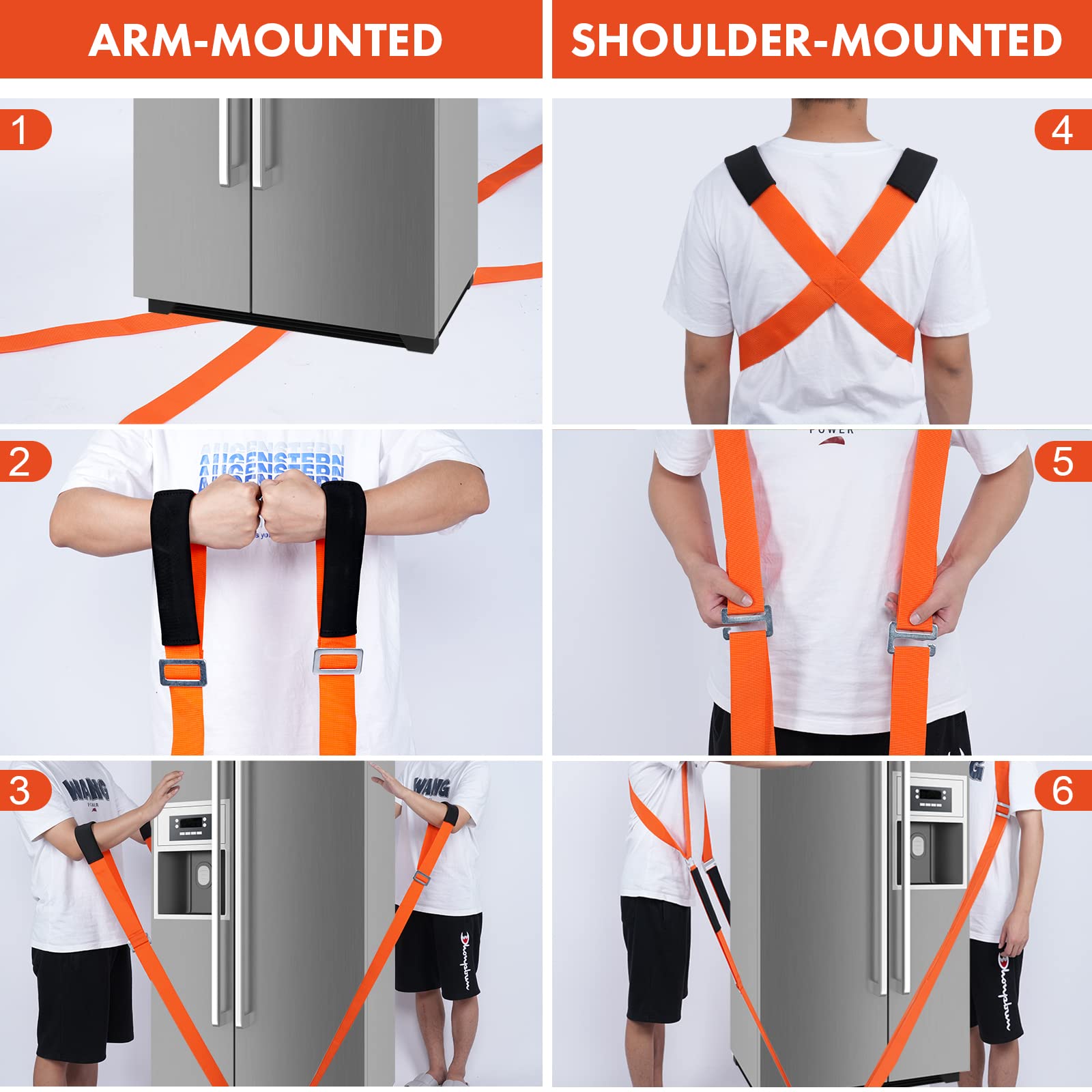 Moving Straps Lifting（Padded） one Person 2-Person Lifting and Moving System Appliance,for Harness Moving Mattress Couch Furniture Heavy Things,Suitable Professional Moving Body Strap Wrist Strap