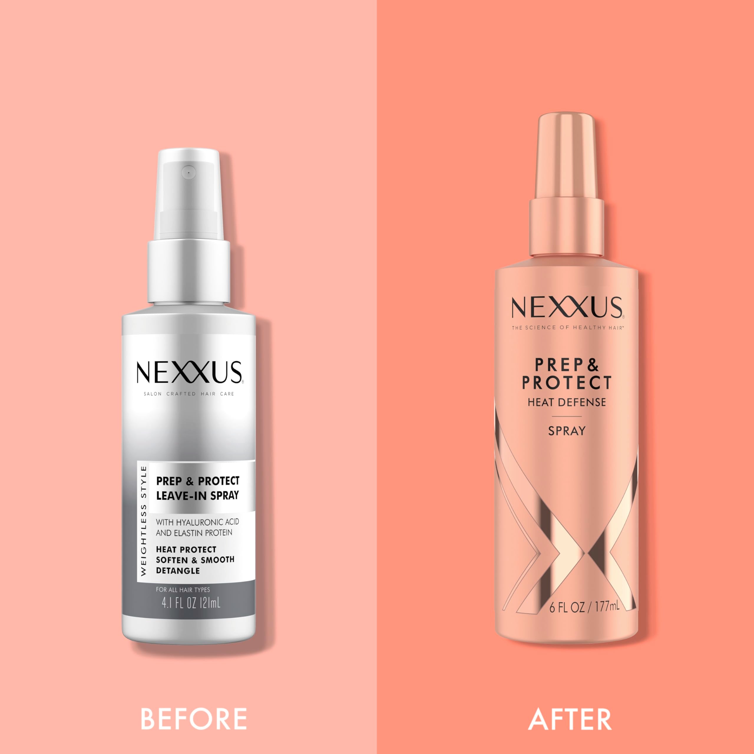 Nexxus Heat Defense Spray Prep & Protect for 450 degree heat protection, with StyleProtect Technology 6 oz
