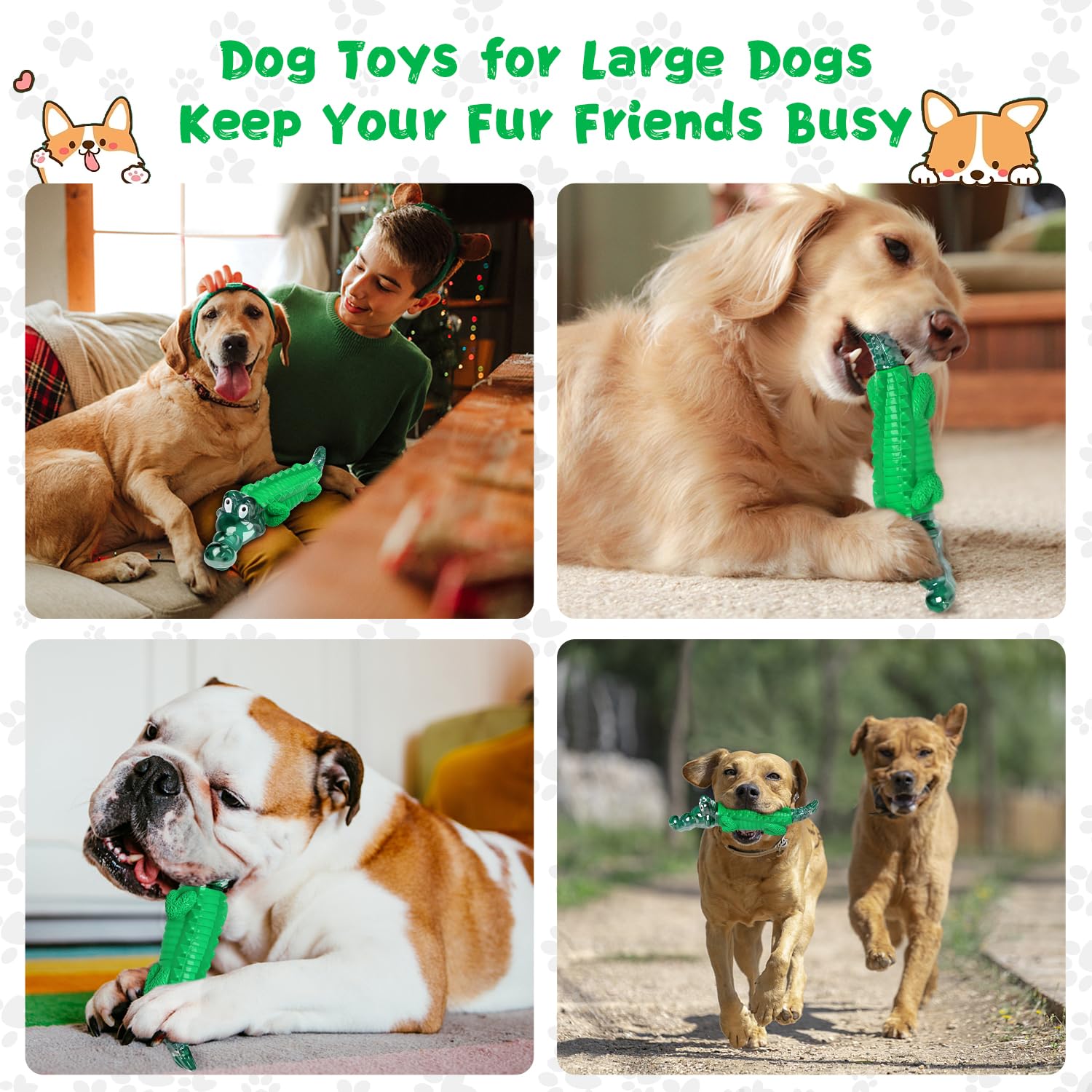 Fuufome Dog Chew Toys for Aggressive Chewers: Tough Dog Toys for Large Dogs - Indestructible Dog Toys - Heavy Duty Dog Toys -Dog Toys for Small/Medium/Large Dogs Breed