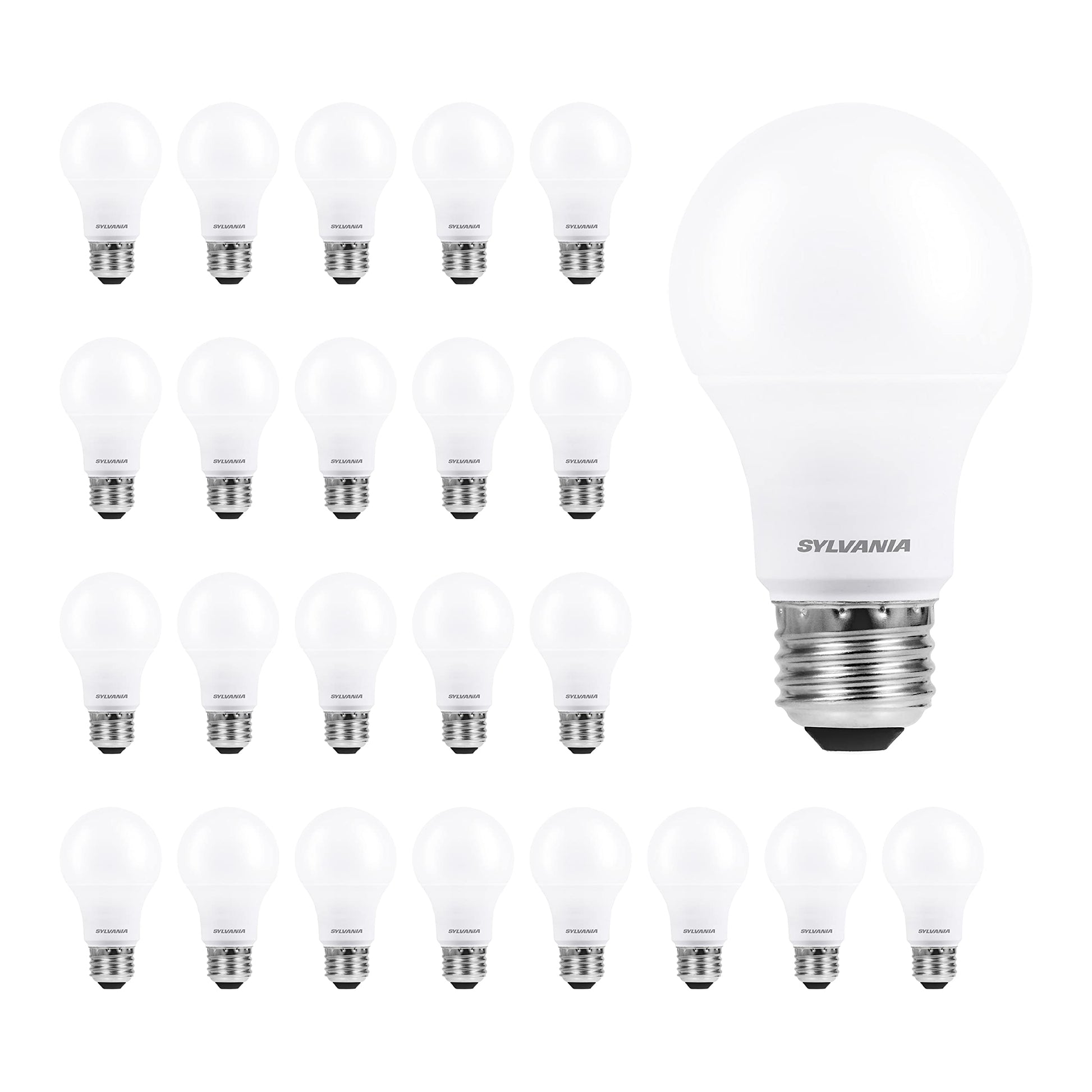 SYLVANIA ECO LED Light Bulb, A19 60W Equivalent, Efficient 9W, 7 Year, 750 Lumens, 2700K, Non-Dimmable, Frosted, Soft White - 8 Count (Pack of 1) (40821)