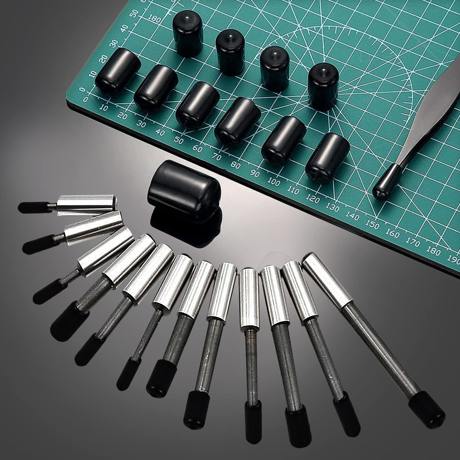 Aleric Rubber End Caps - 60pcs Flexible Screw Thread Protector Covers Rubber Bolt Covers Caps for Metal Tube Rod in 6 Sizes 2mm,3mm,6.5mm,8mm,10mm,12mm