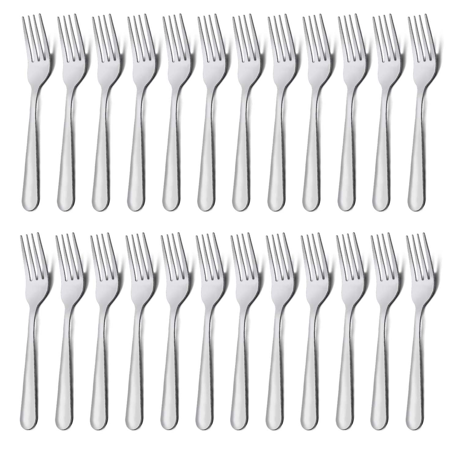 24 Pieces Dinner Forks Set (7.1 inch), Unokit Silver Stainless Steel Dinner Forks Set of 24, Forks Silverware, Flatware Forks for Home, Kitchen or Restaurant - Mirror Polished, Dishwasher Safe