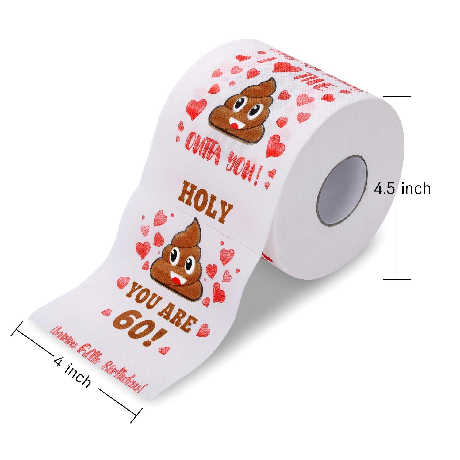 60th Birthday Gifts for Women, Men, Her, Him - Happy Prank Toilet Paper - 60th Birthday Decorations, Party Supplies Favors - 60 Years Old Funny Gag Gift Ideas, Novelty Bday Present for Friends, Family