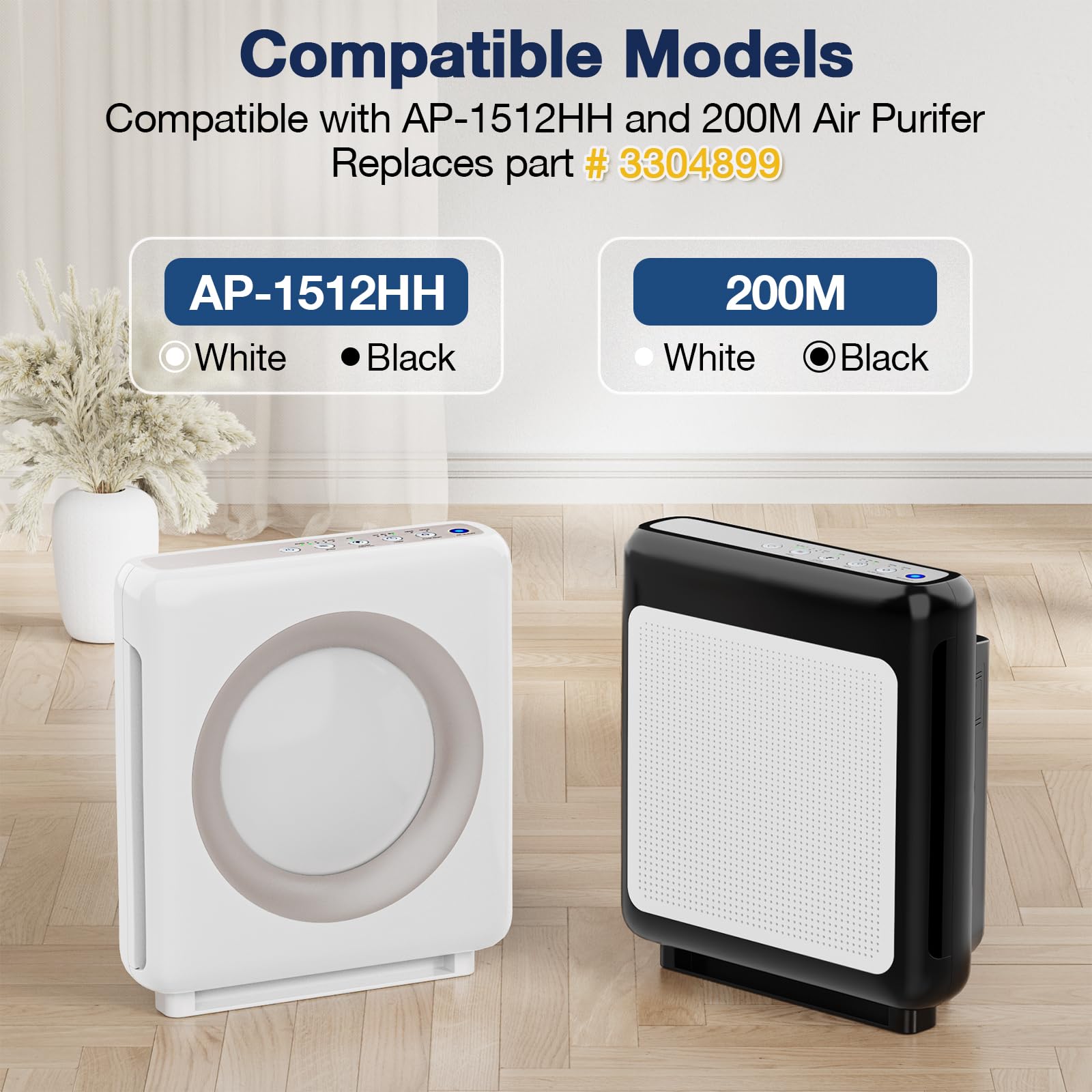 AP-1512HH Air Purifier Replacement Filter Set for Coway Airmega AP-1512HH and and Airmega 200M air Purifier, 2 HEPA and 6 Carbon Filters, Compared to Part #3304899