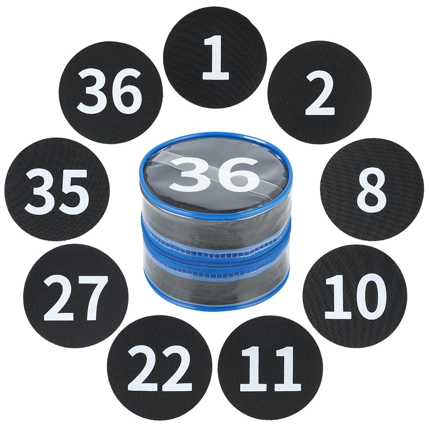 36 Pack Black Carpet Floor Circle Sit Markers with Numbers 1-36, Classroom Spot Markers for Teachers, Students, Kids - 4 Inch Floor Dots for Home, Elementary, Preschool