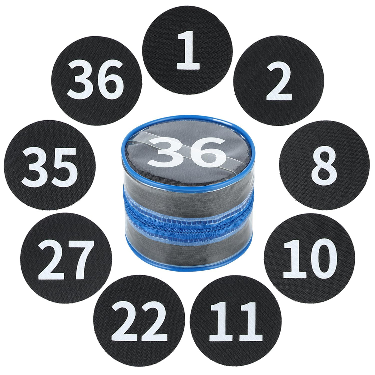 36 Pack Black Carpet Floor Circle Sit Markers with Numbers 1-36, Classroom Spot Markers for Teachers, Students, Kids - 4 Inch Floor Dots for Home, Elementary, Preschool