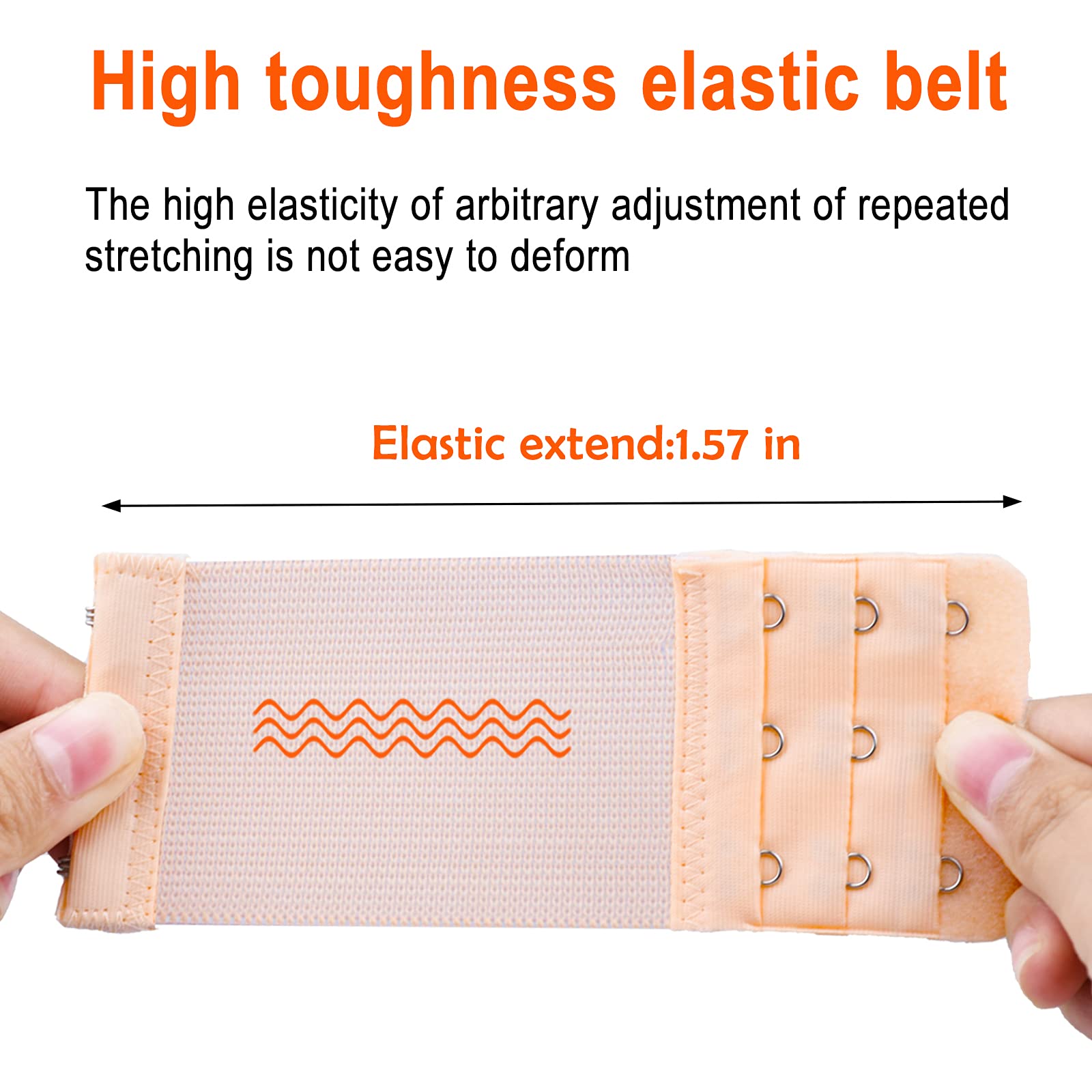 Tiousoni 6 Pieces Women's Bra Extenders 2 Hook / 3 Hook Comfortable Stretchy Bra Extension Strap (Black, White, Nude)