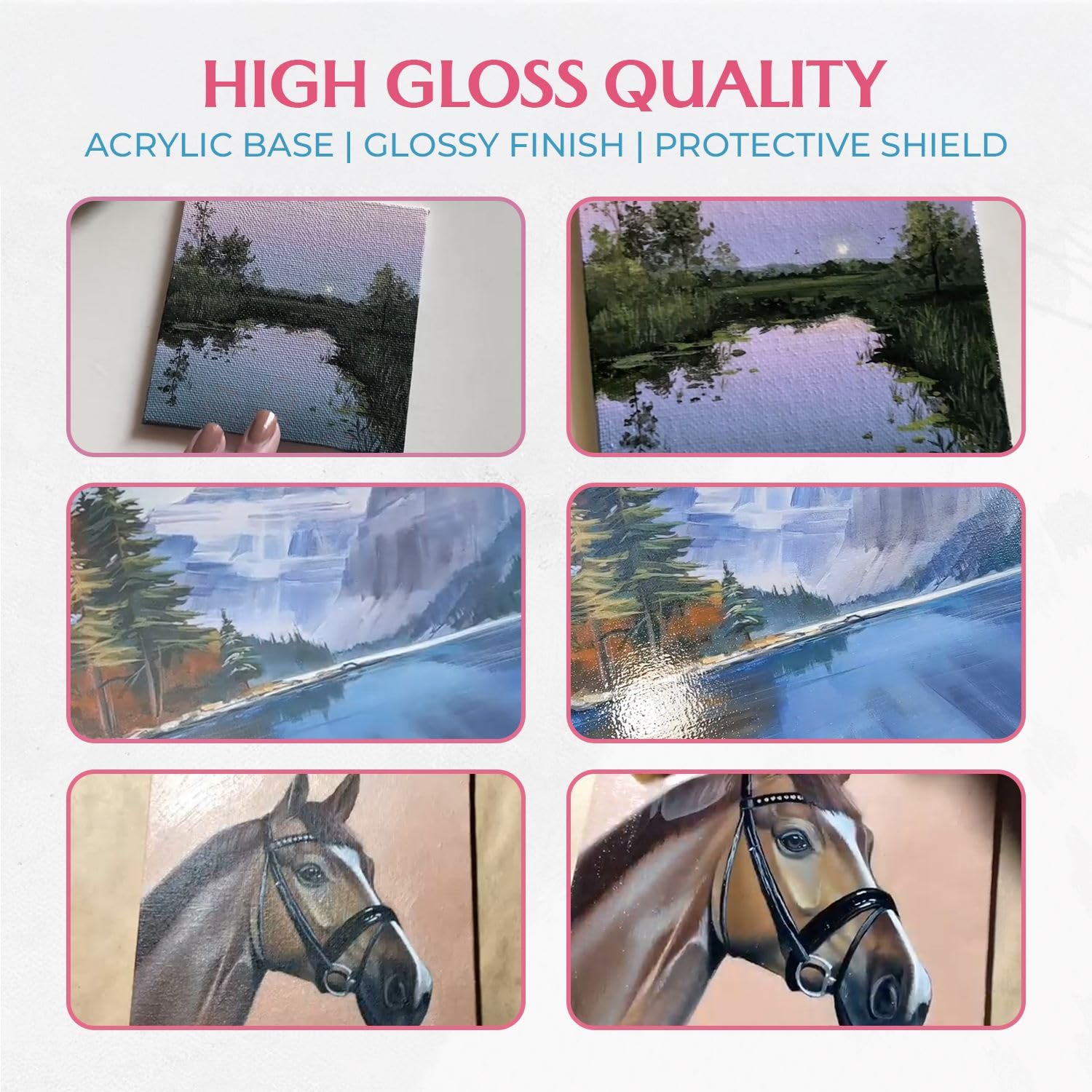 GRANOTONE Acrylic Artist's Varnish | High Gloss Finish | Non-Yellowing | Non-Toxic | Anti-Crazing | for Pro Artists, Hobby Painters & Kids | Made in India | 100 ML (3.38 fl oz)