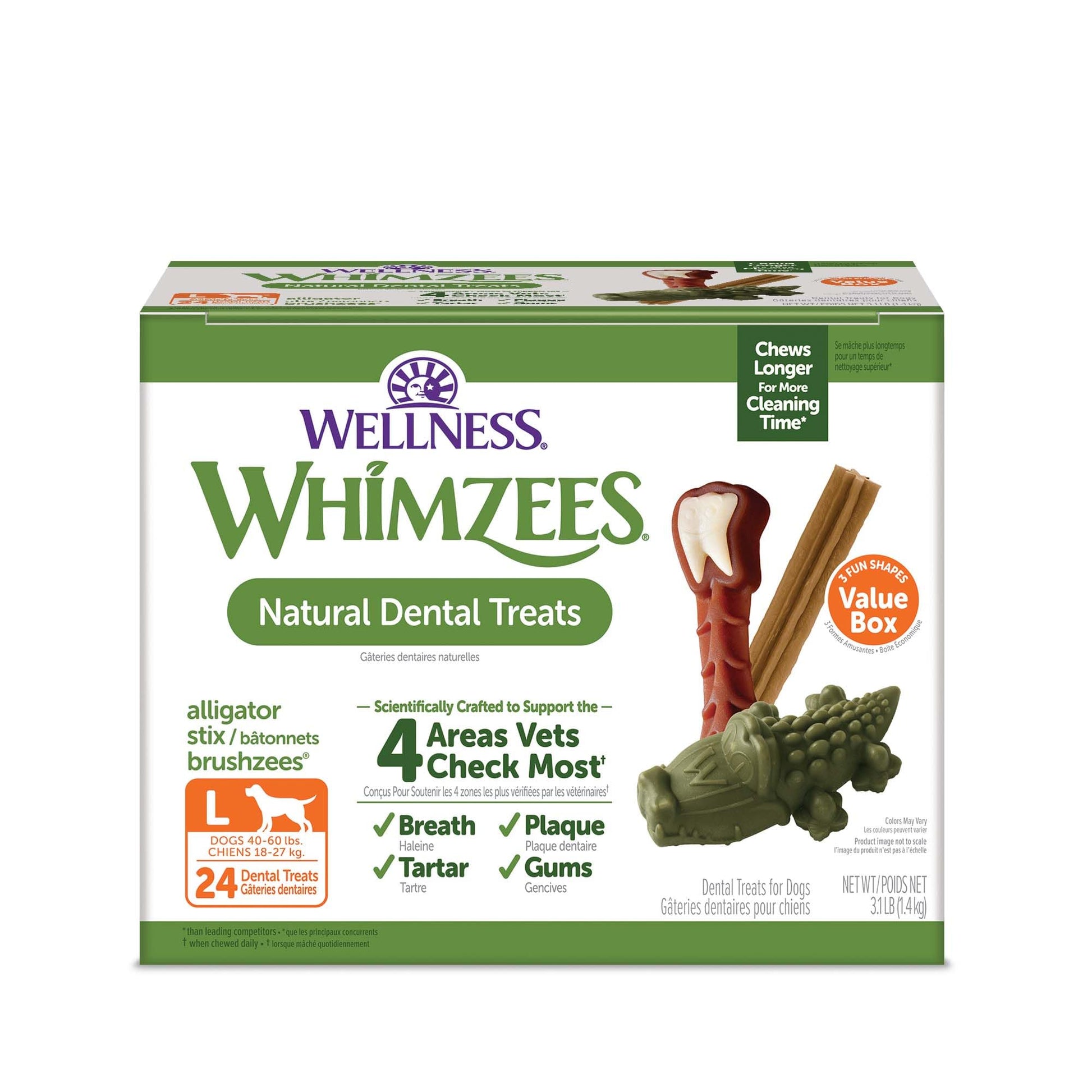 WHIMZEES by Wellness Small Dental Chews Variety Box: All-Natural, Grain-Free, Long Lasting Treats with Grooved Design for Improved Cleaning Ã¢ÂÂ Freshens Breath & Reduces Plaque Ã¢ÂÂ 56 Count