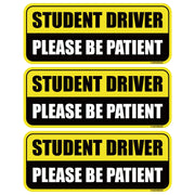 GEEKBEAR Student Driver Car Magnet - Colorful, Reflective, Weather-Resistant - Rectangular 8.7 x 3.5 in (Yellow/Black, 3 Pack)