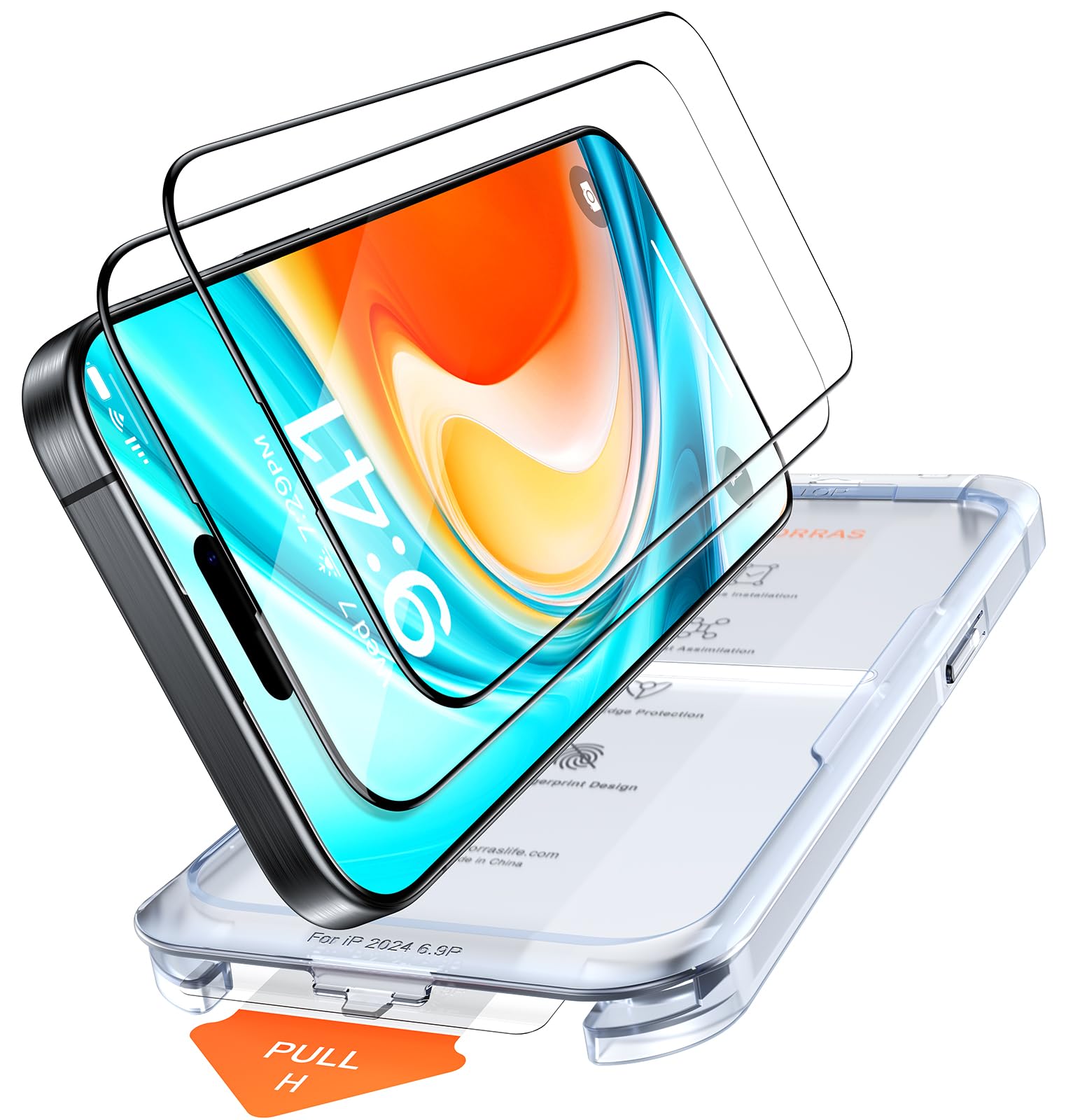 TORRAS Top-Notch Military-Grade Shatterproof for iPhone 15 Screen Protector [Most durable 9H+ Glass,Unbreakable from 12-foot Drop] for iPhone 14Pro&iPhone 15, Diamond Shield 2 Packs