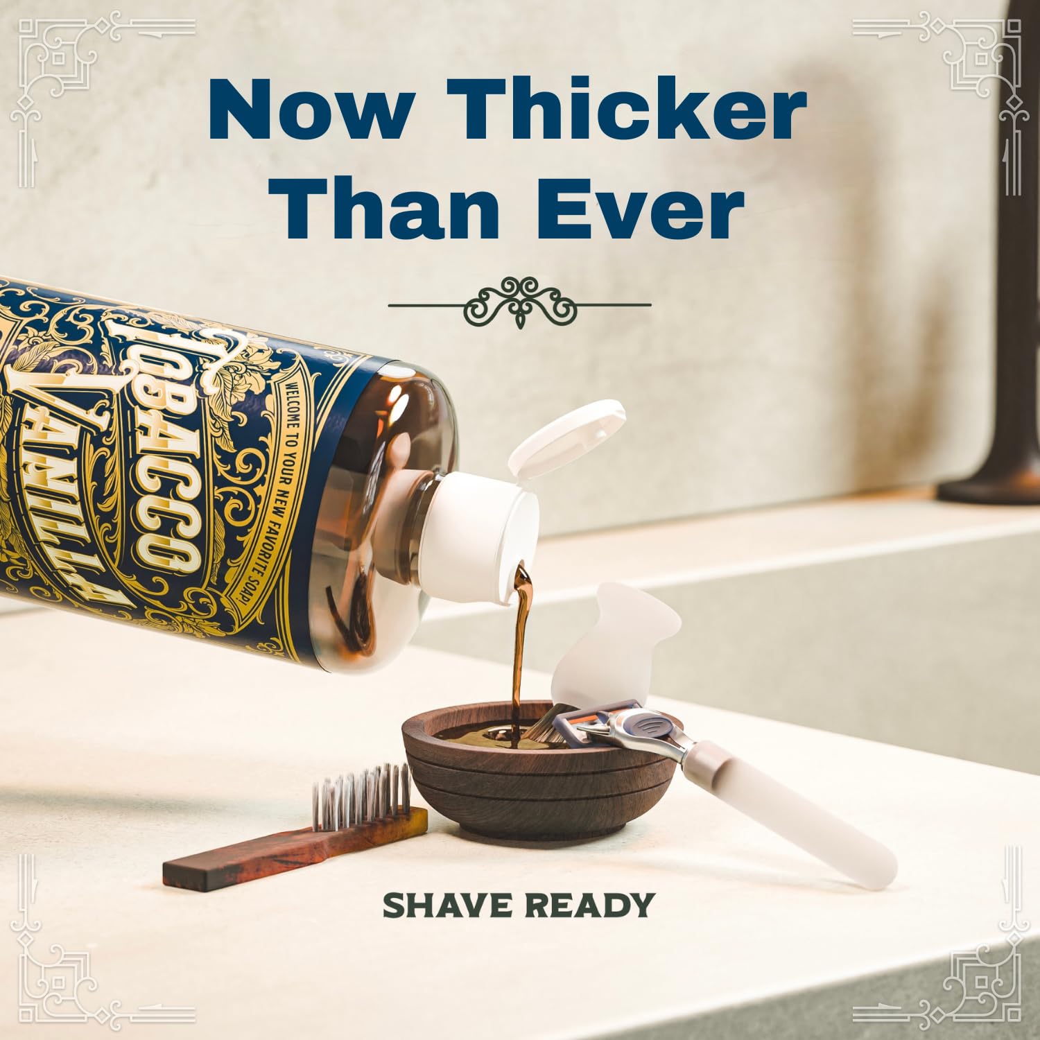 Castile Liquid Body Wash for Sensitive Skin – Natural Shampoo for Men with Olive Oil, Cocoa Butter & Coconut Oil – Tobacco Vanilla by Carolina Castile (Tobacco Vanilla, 32 Fl Oz)