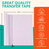 YRYM HT Clear Vinyl Transfer Paper Tape Roll-12 x 50 FT w/Alignment Grid Application Tape for Silhouette Cameo, Cricut Adhesive Vinyl for Decals,Signs, Windows, Stickers