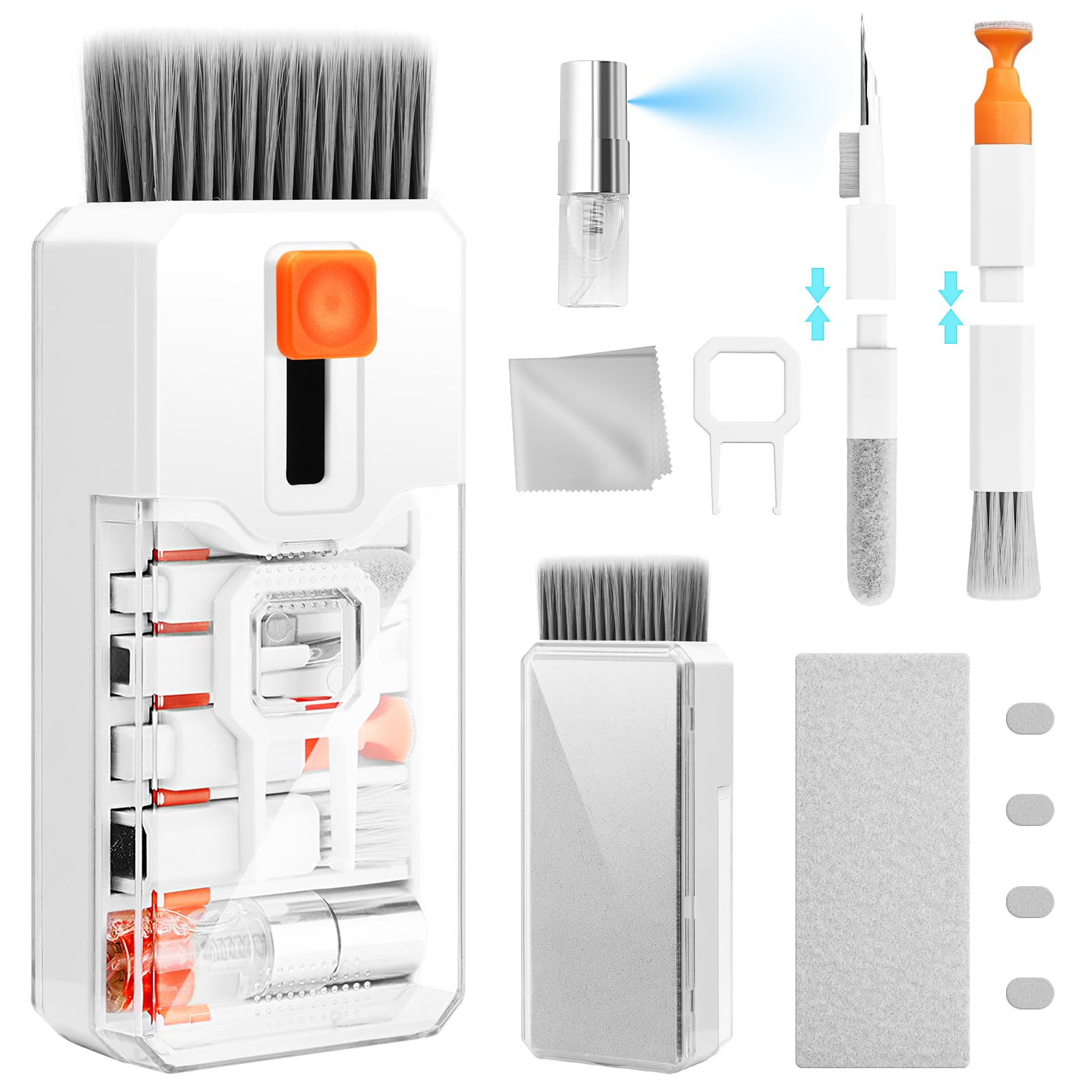 Tastatur-Reinigungsset Laptop-Reiniger, 10-in-1 Computerbildschirm-Reinigungsbürstenwerkzeug, Multifunktions-PC-Elektronik-Reinigungsset Spray für iPad iPhone Pro, Ohrhörer, Kameramonitor, All-in-One mit Patent