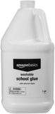 Amazon Basics All Purpose Washable School Craft Liquid Glue, Great for Making Slime, Single Pack, 1 gallon, White