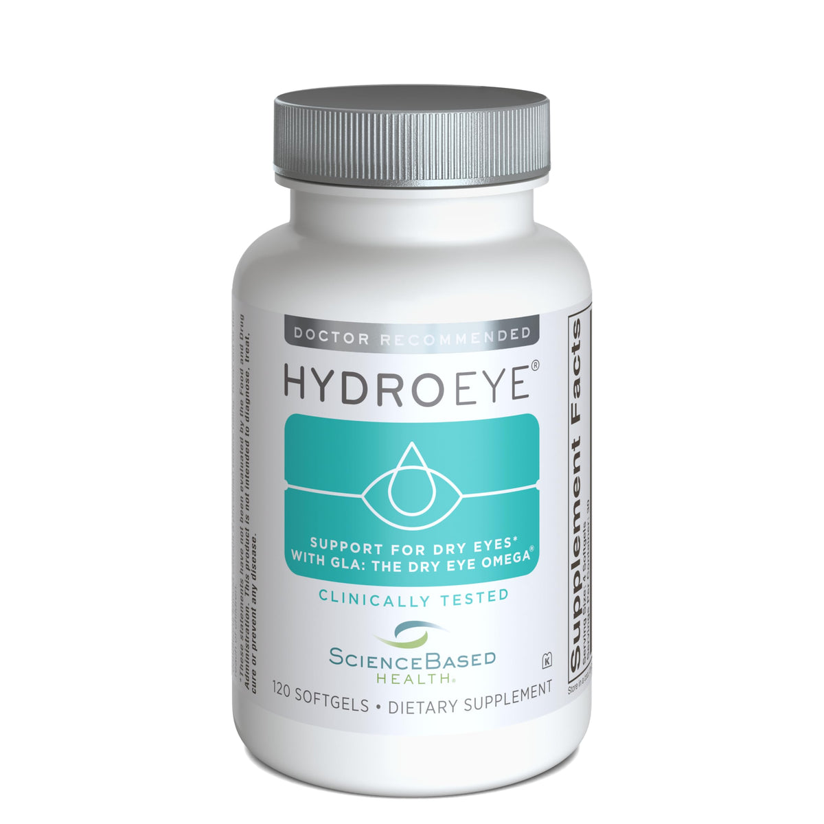 ScienceBased Health HydroEye Dry Eye Supplement - Clinically Tested Formula with GLA, EPA and DHA - Eye Comfort & Tear Film Support - 120 Softgels